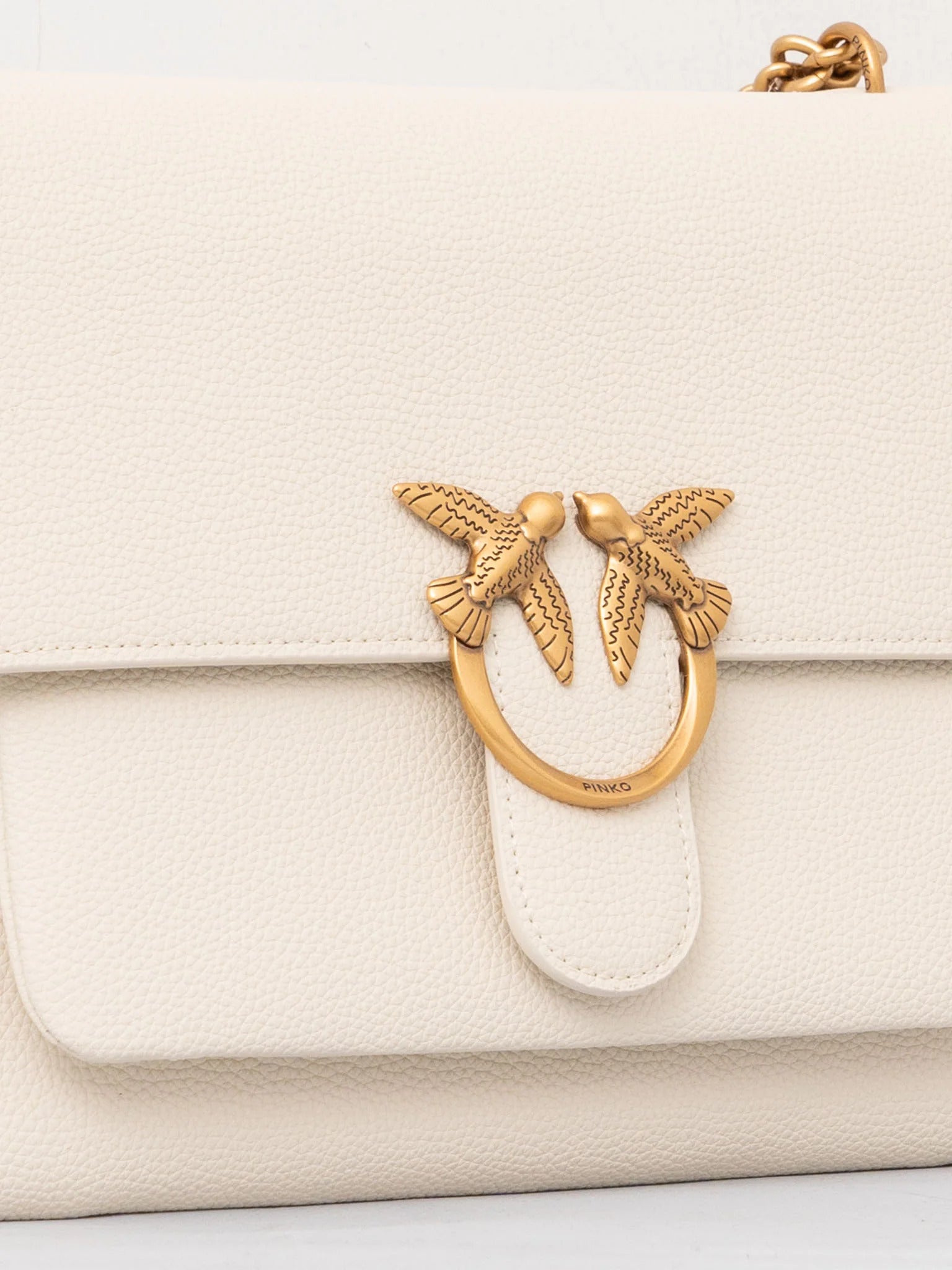 PINKO Borsa Love One Soft Big-Bianco Seta