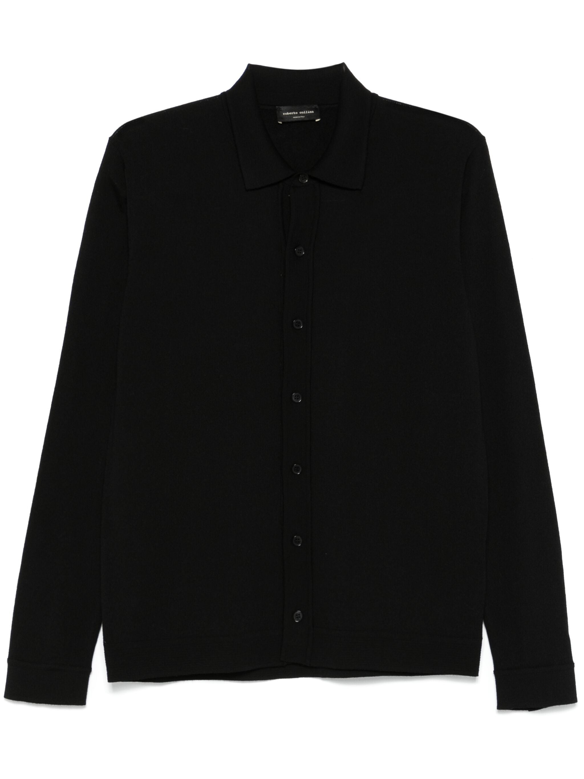 ROBERTO COLLINA Camicia Uomo Merino-Nero