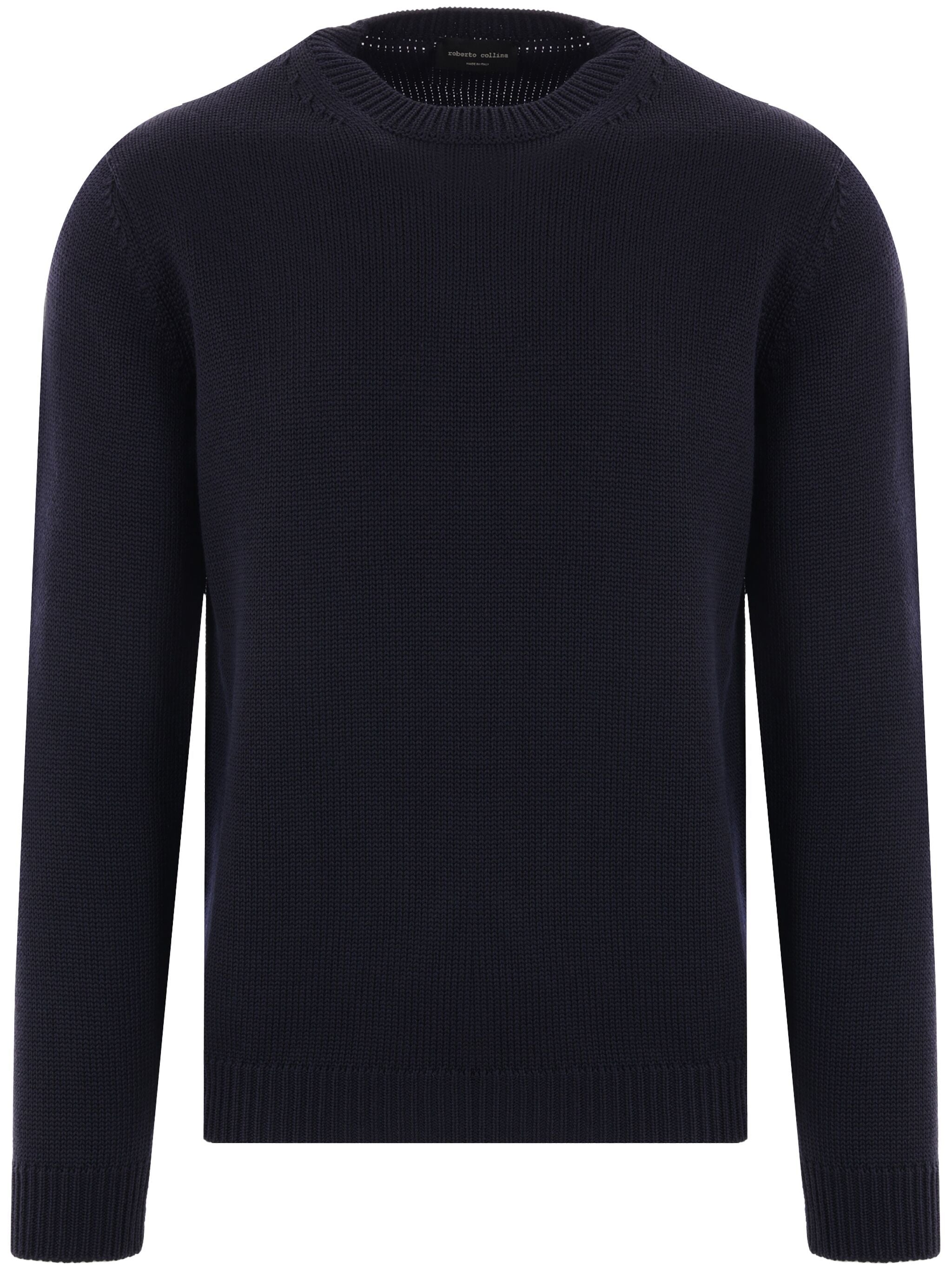 ROBERTO COLLINA Maglia Uomo Merino-Navy