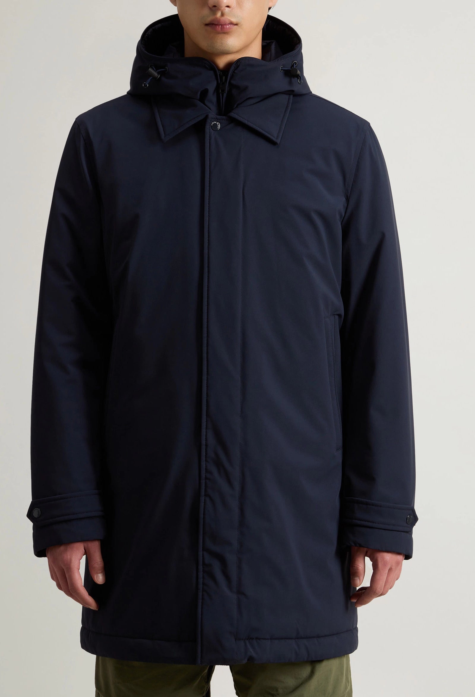 WOOLRICH Cappotto Uomo Stretch 2in1 Carcoat-Blue Melton