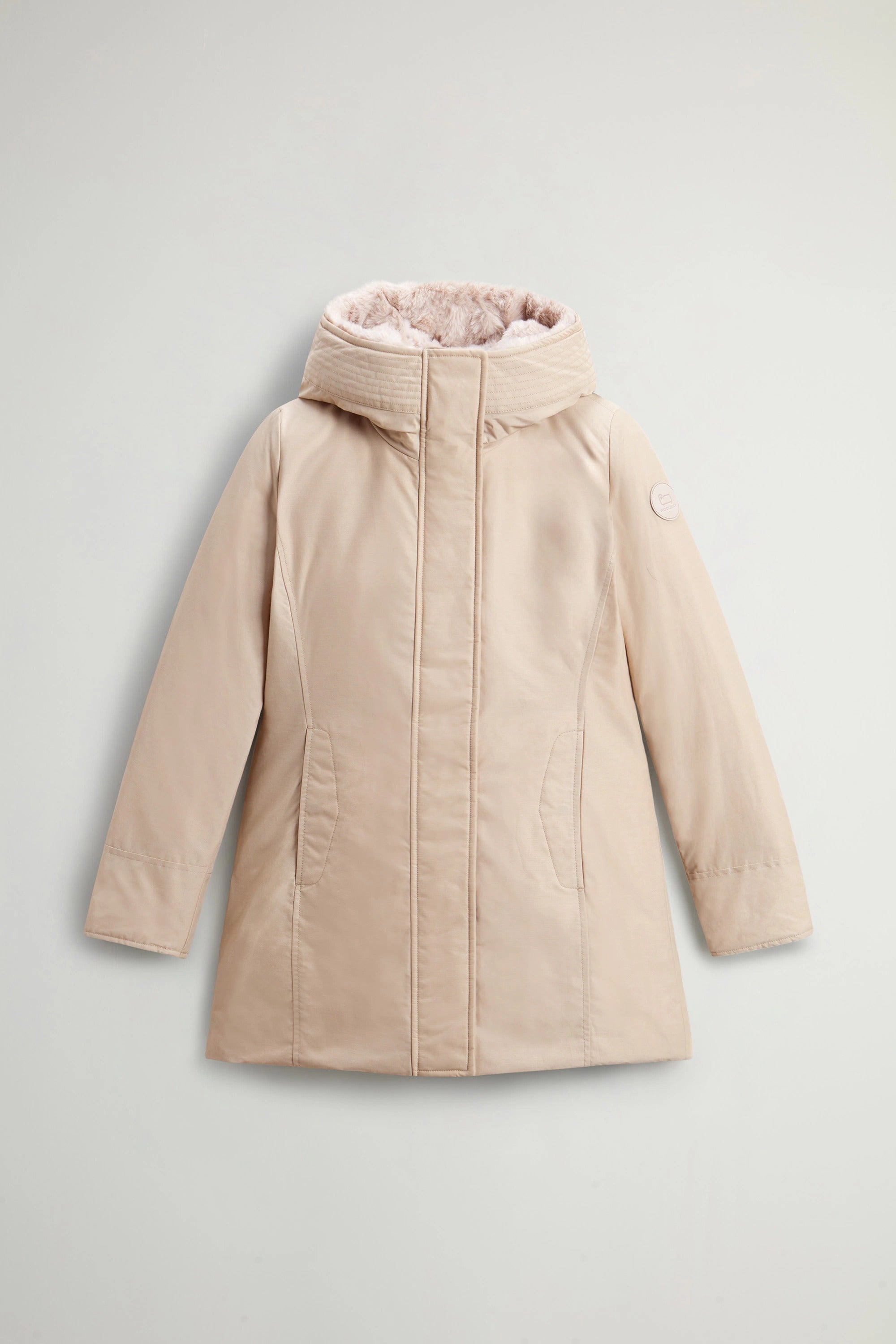 WOOLRICH Parka Donna Boulder Faux Fur-Oxford Tan