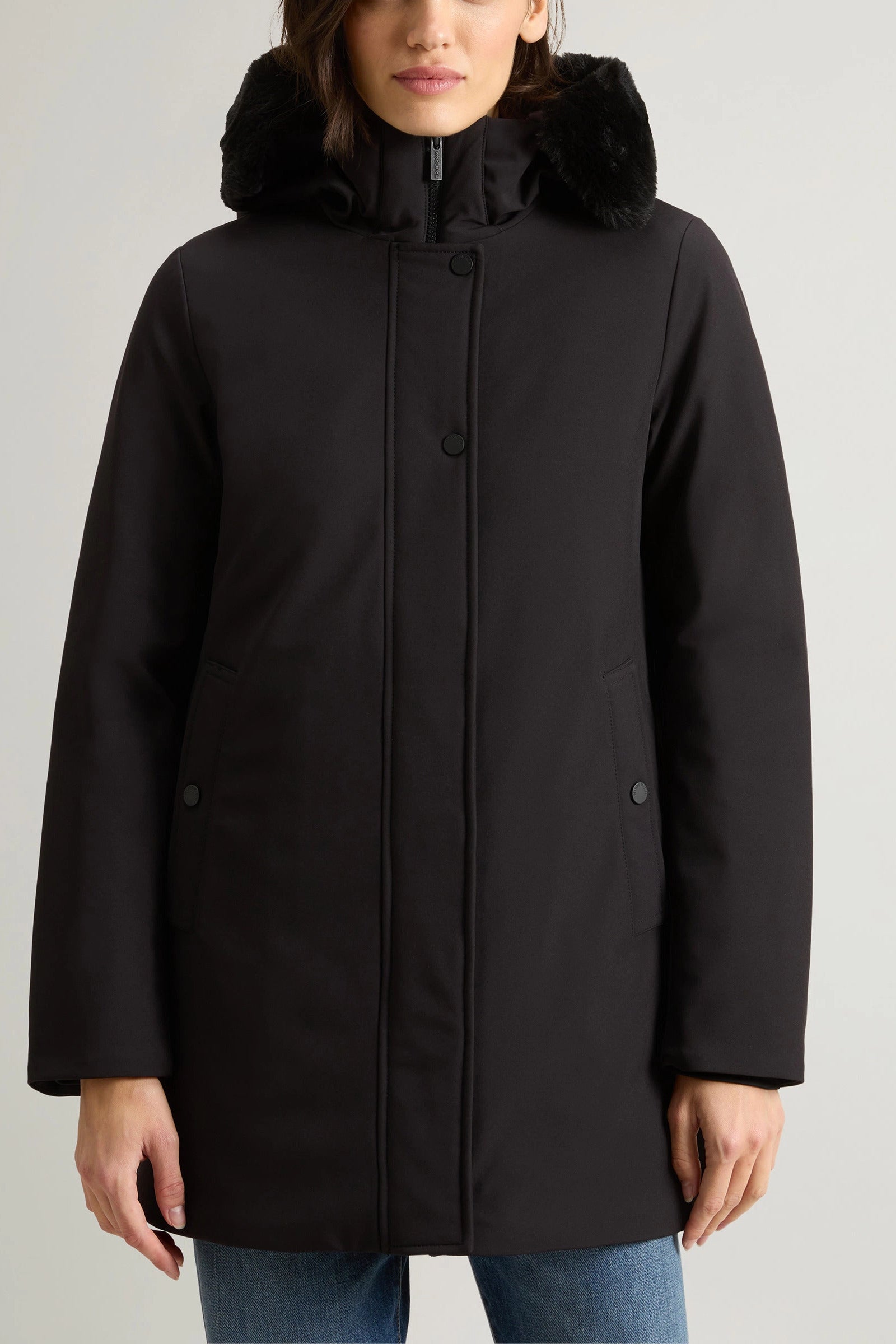 WOOLRICH Parka Donna Firth Down Fur-Black