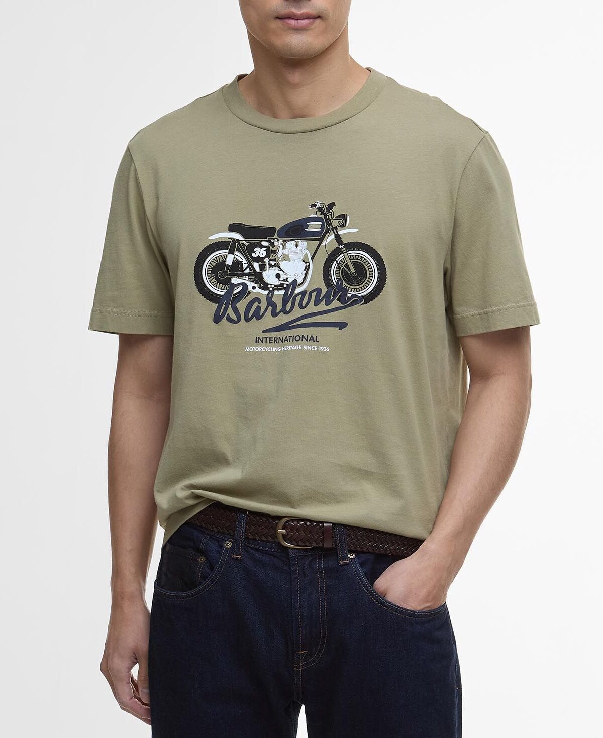 BARBOUR T-Shirt Uomo Stonebridge Graphic-Bleached Olive