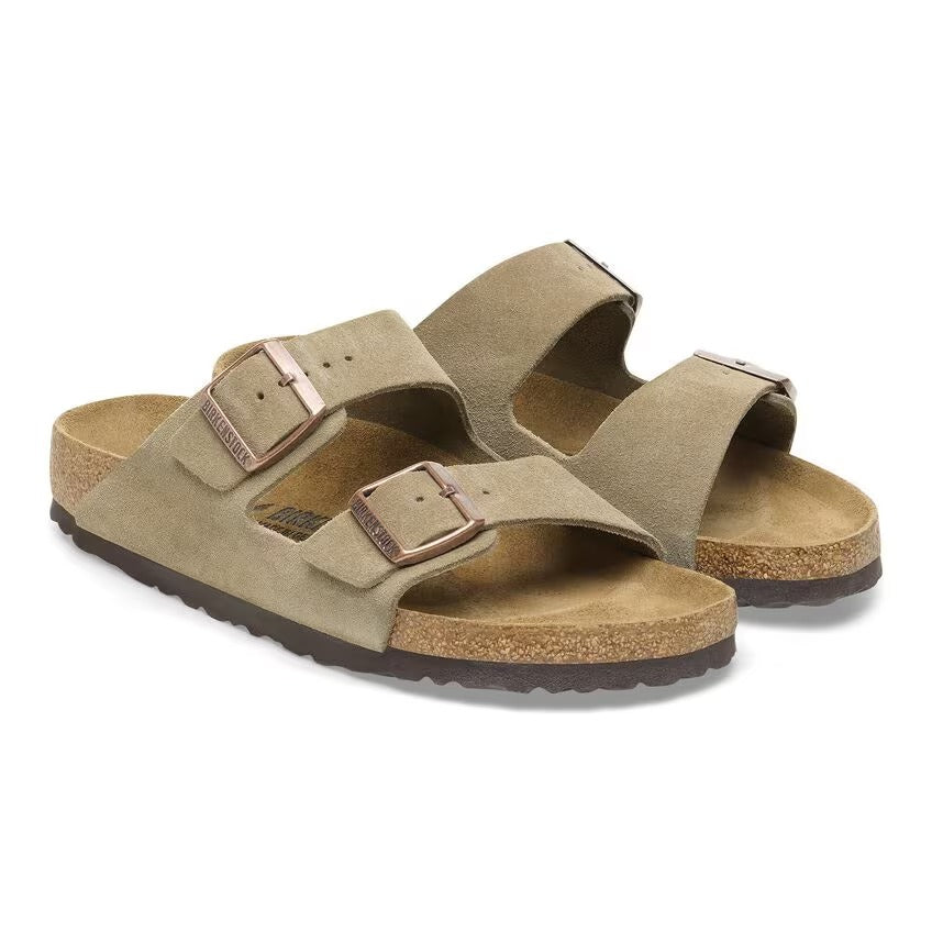 BIRKENSTOCK Ciabatta Unisex Arizona Suede Leather-Taupe