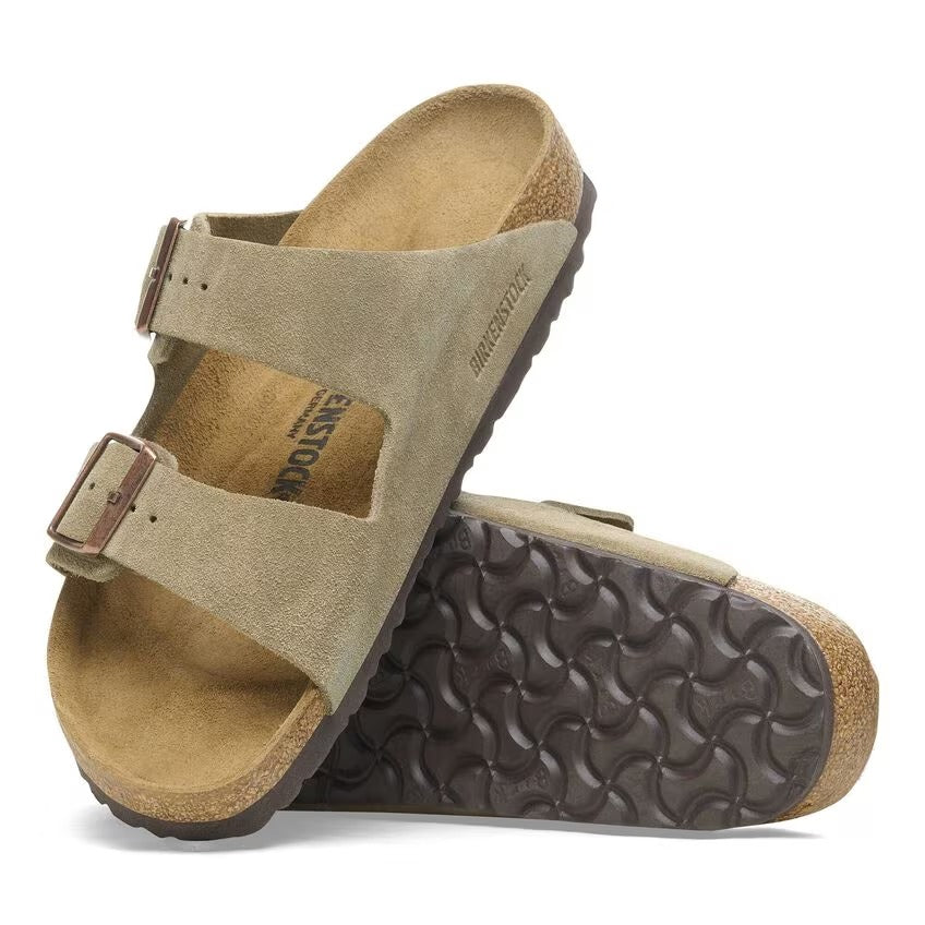 BIRKENSTOCK Ciabatta Unisex Arizona Suede Leather-Taupe