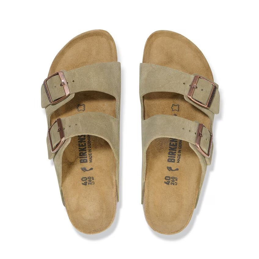 BIRKENSTOCK Ciabatta Unisex Arizona Suede Leather-Taupe