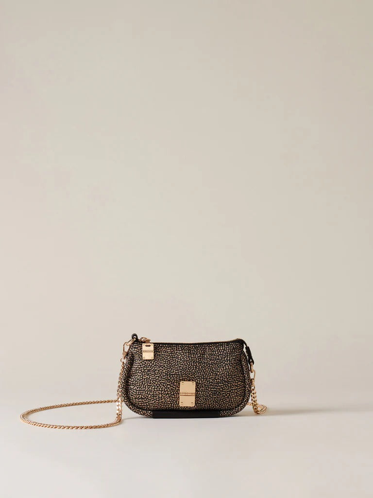 BORBONESE Borsa CAHIER TRACOLLA MINI-Naturale Nero