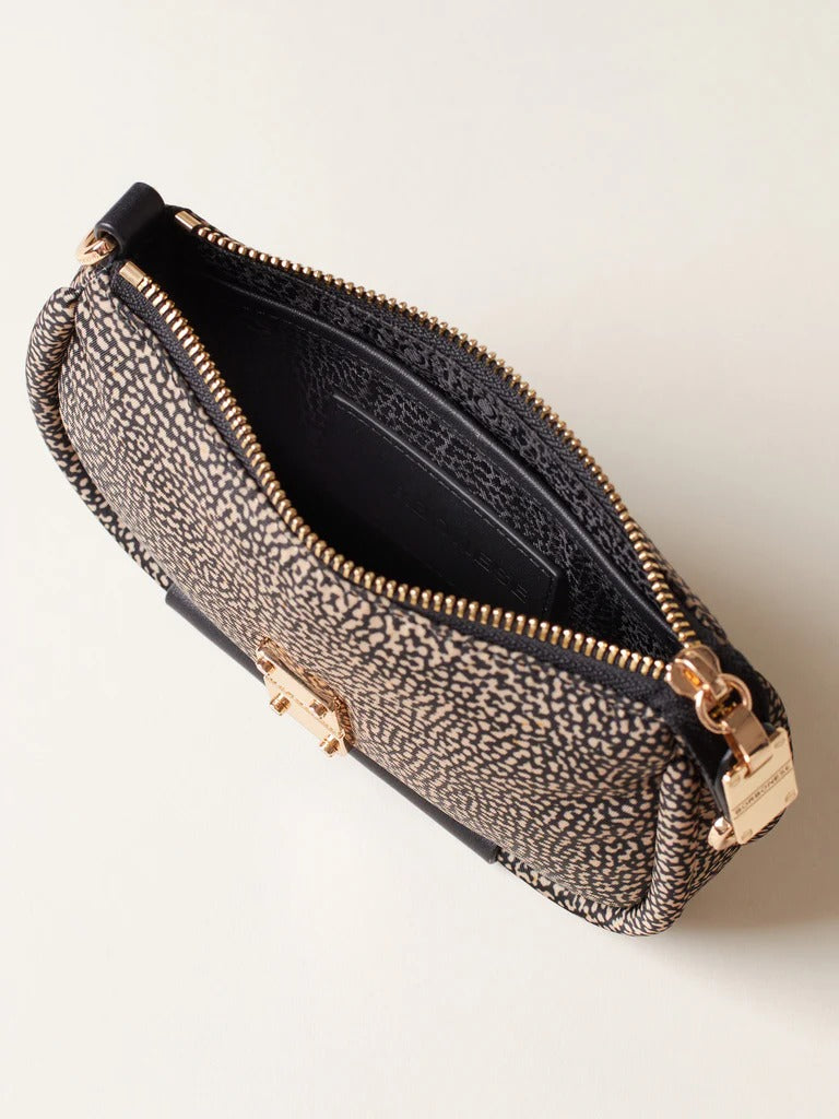 BORBONESE Borsa CAHIER TRACOLLA MINI-Naturale Nero