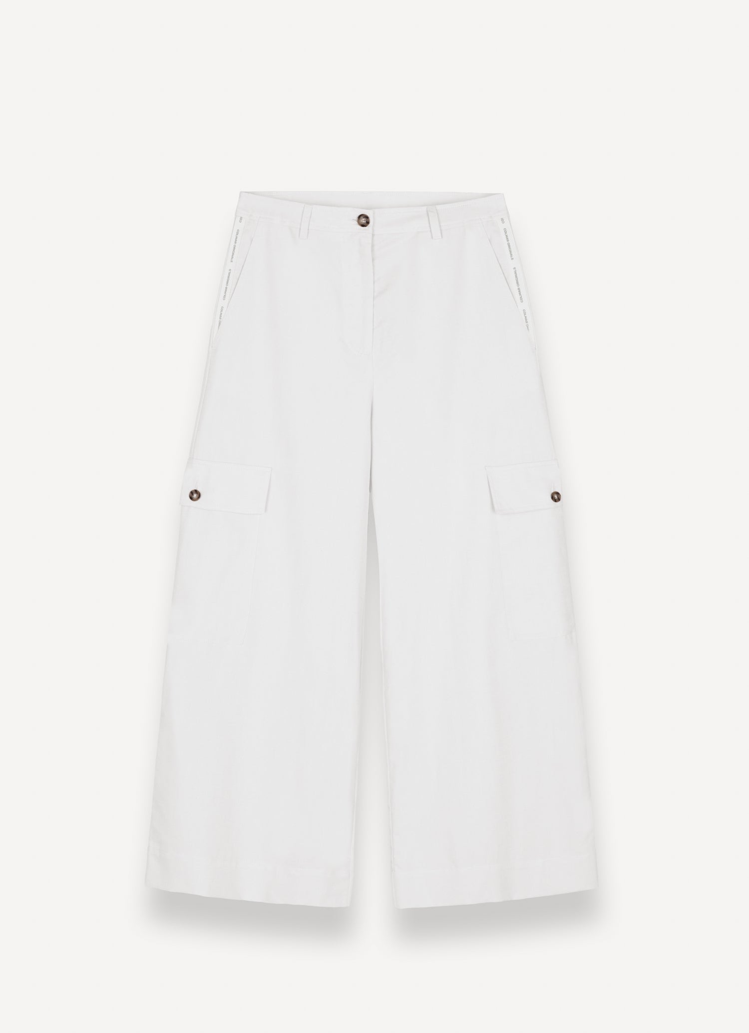 COLMAR Pantalone Donna Cargo Lino Cotone-Bianco