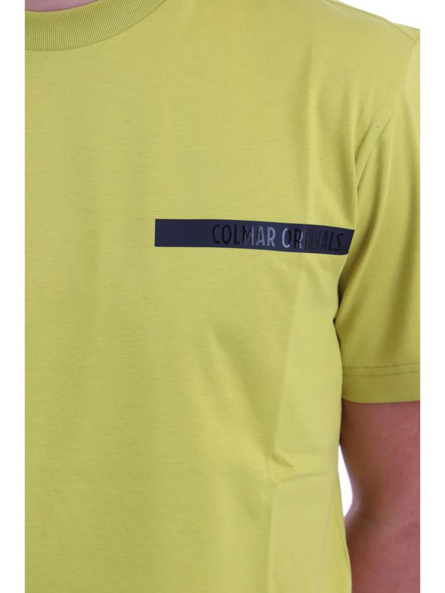 COLMAR T-Shirt Uomo Logo Tape-Giallo Goldsand
