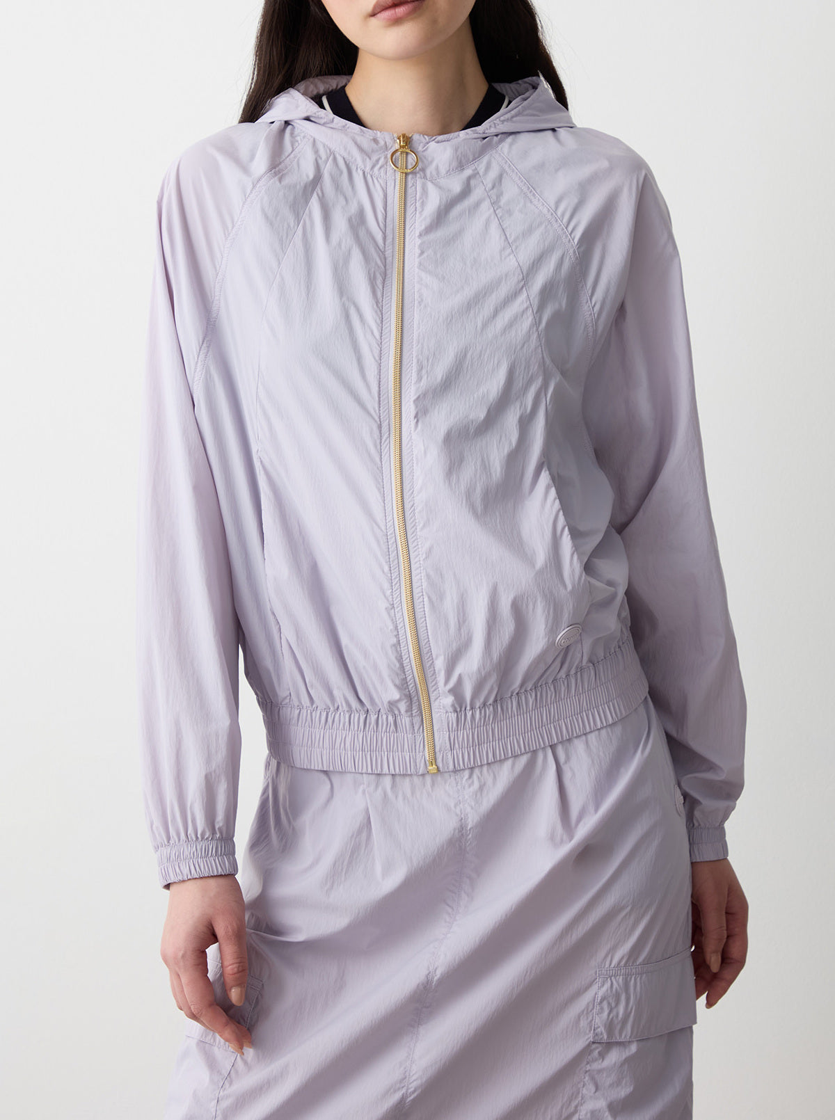 COLMAR Felpa Donna Nylon Full Zip Cappuccio-Lilla Lunar Rock