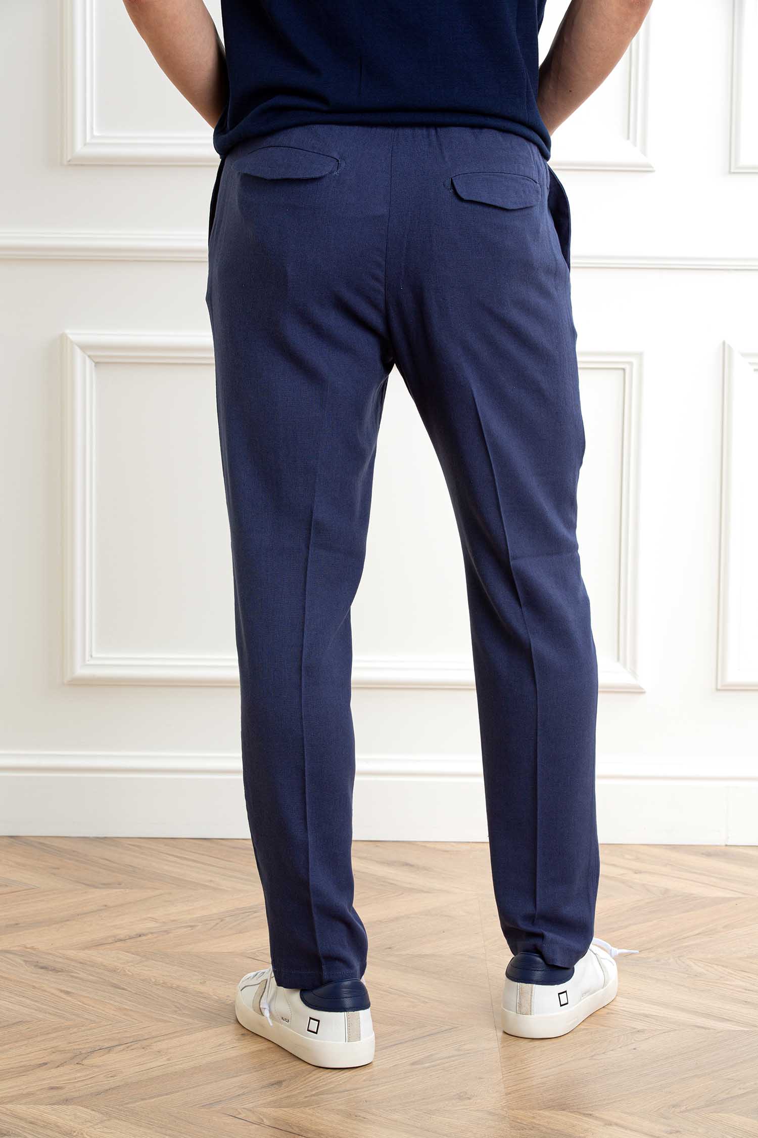CRUNA Pantalone Uomo Burano Lino-Blu