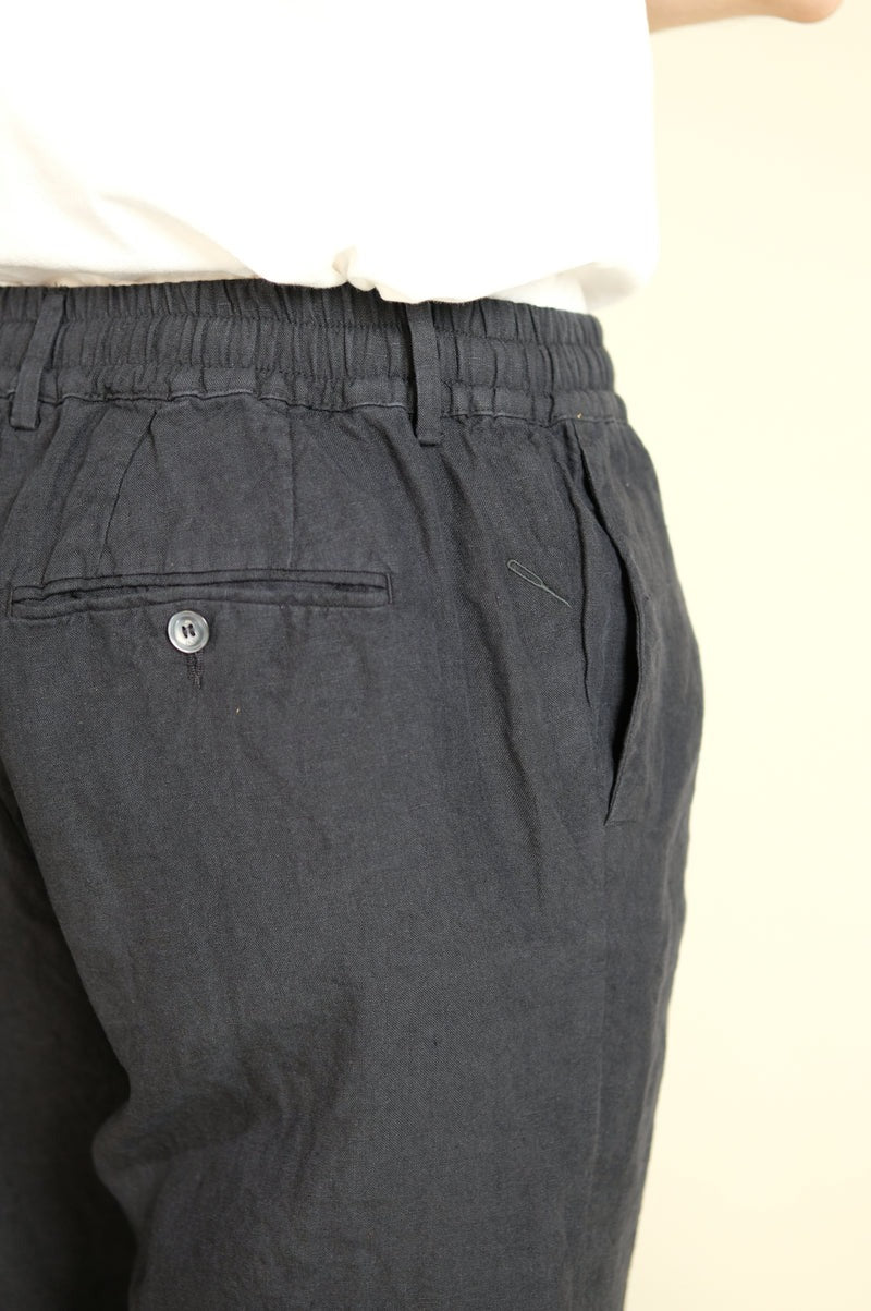 CRUNA Pantalone Uomo Mitte Lino-Nero