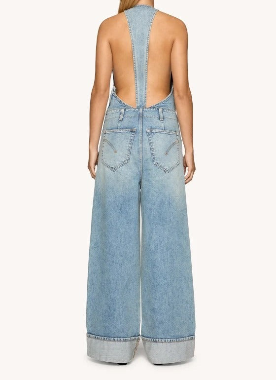 DONDUP Tuta Donna Denim Riciclato-Blu
