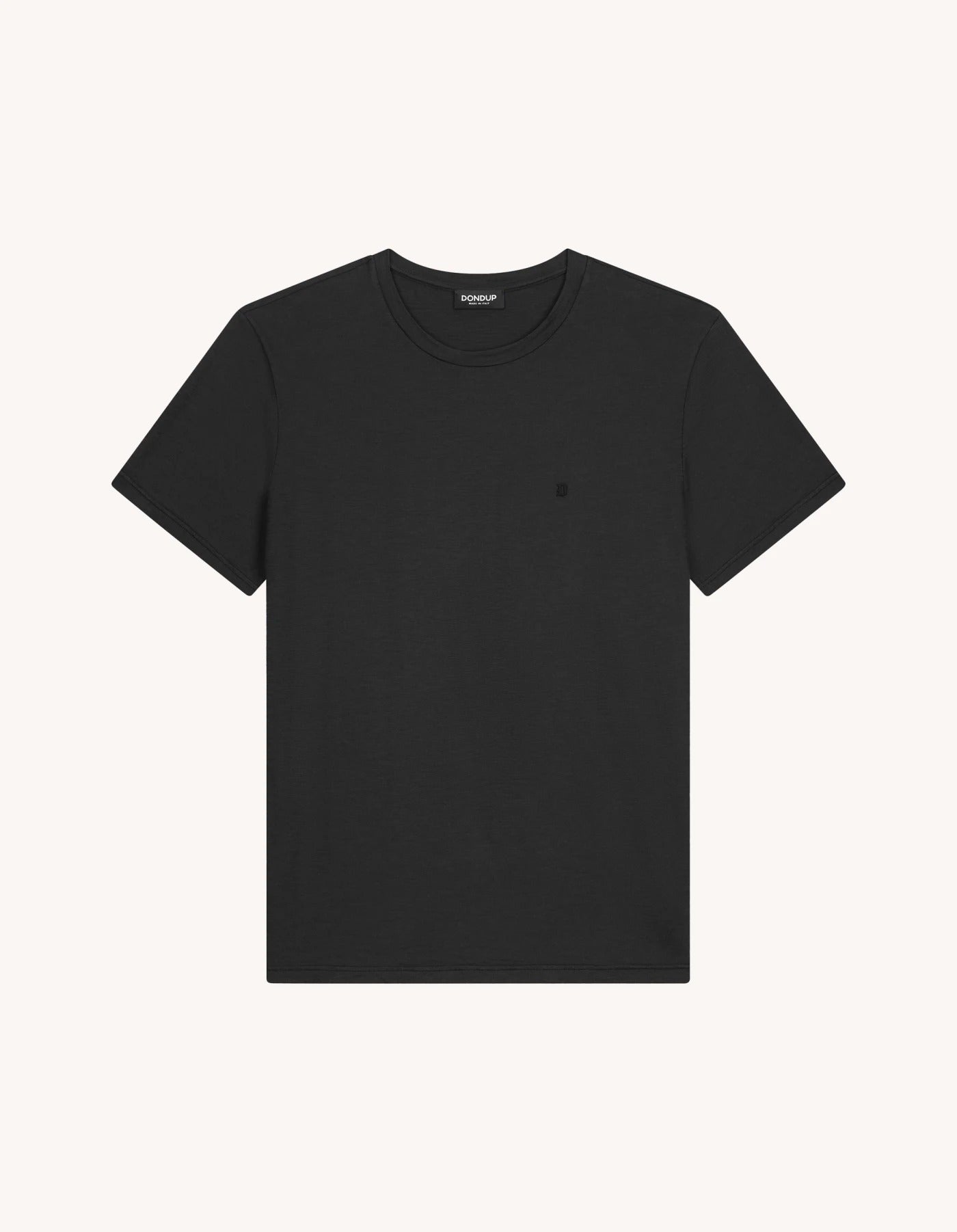 DONDUP T-Shirt Uomo Jersey Mini Logo-Nero