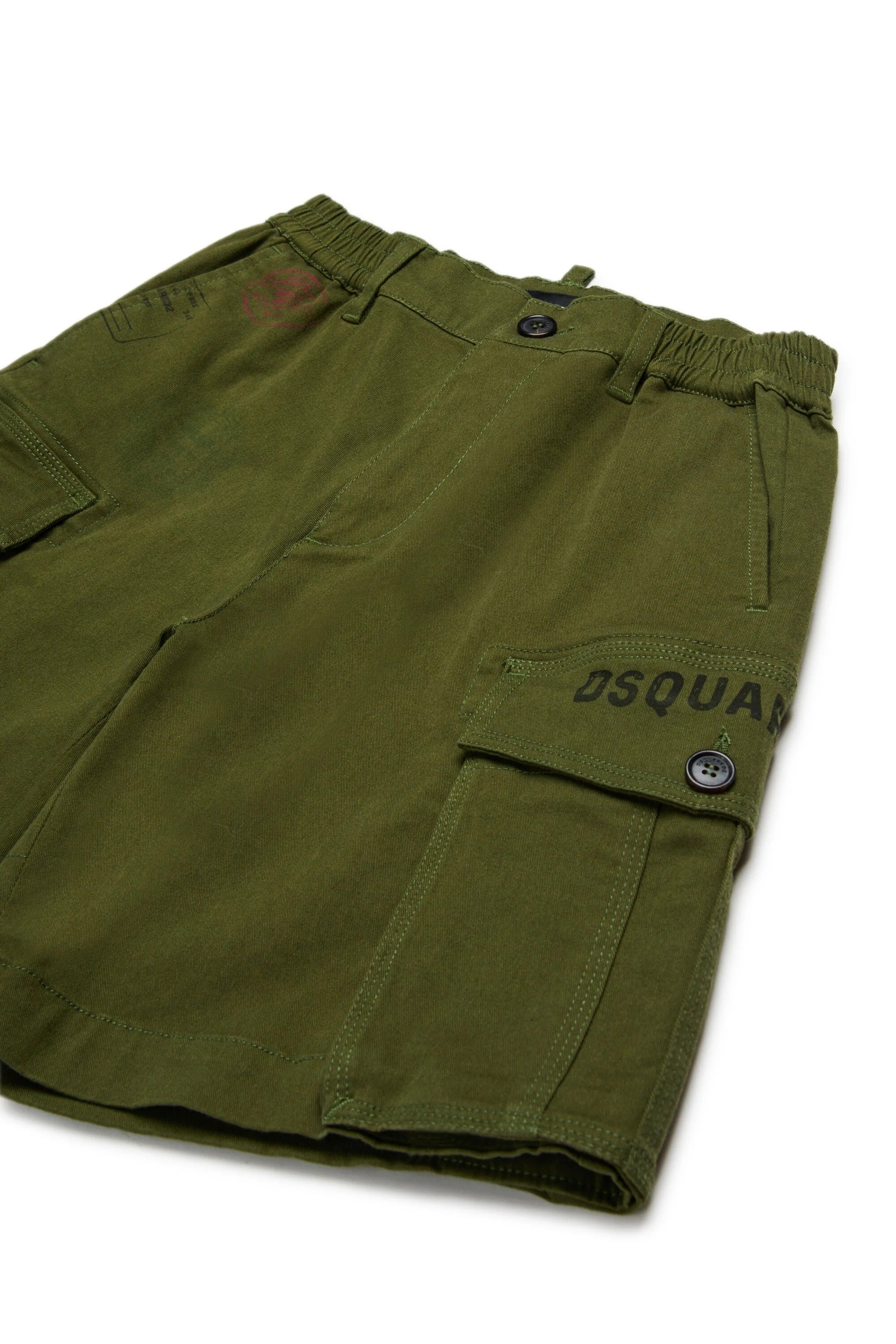 DSQUARED2 Calzoncino Junior Cargo Passport-Verde Oliva