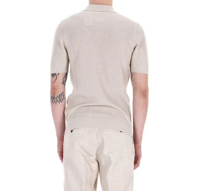 ELEVENTY Polo Uomo Mezza Zip-Sabbia