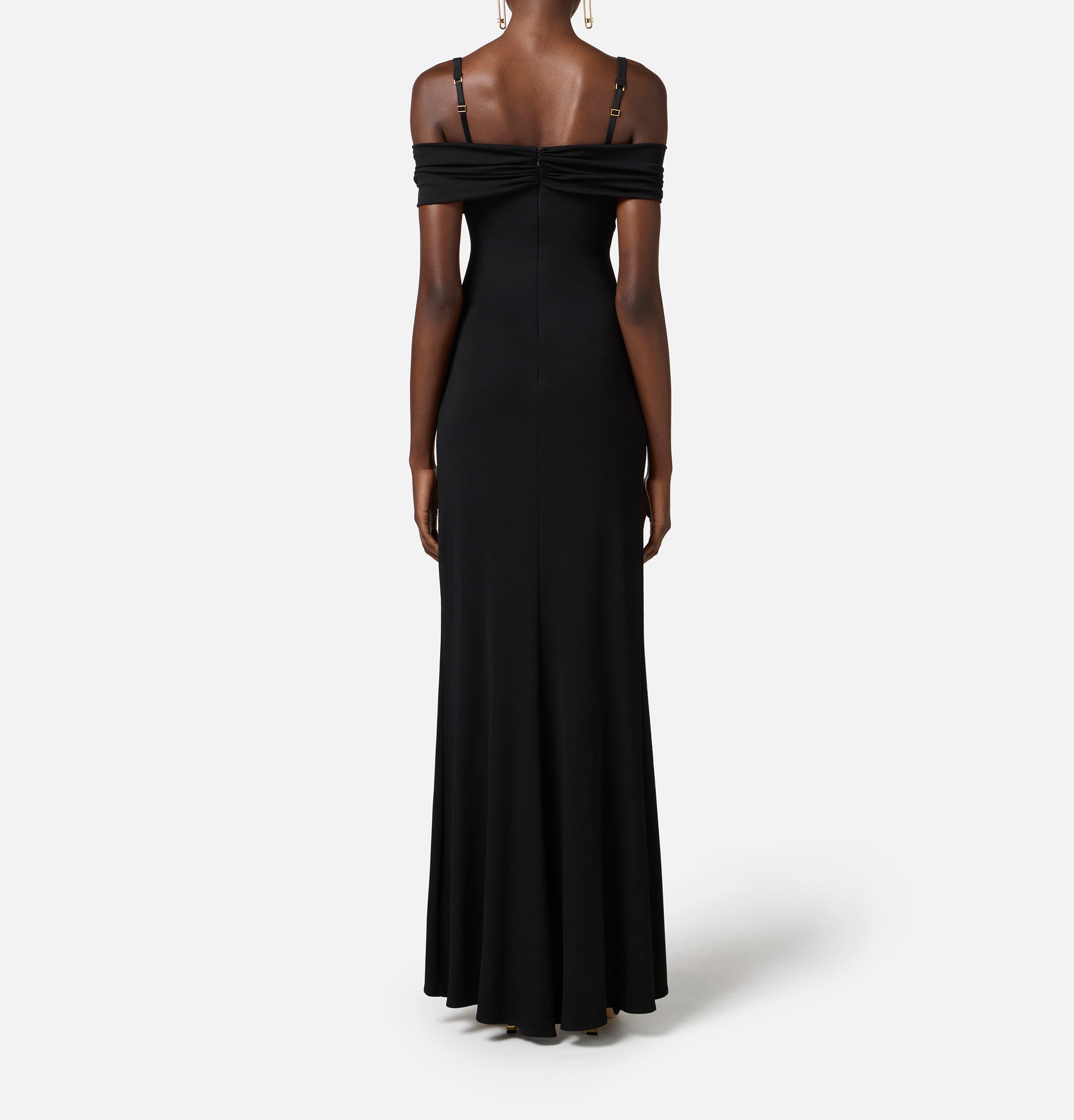ELISABETTA FRANCHI Abito Red Carpet Jersey Crêpe-Nero