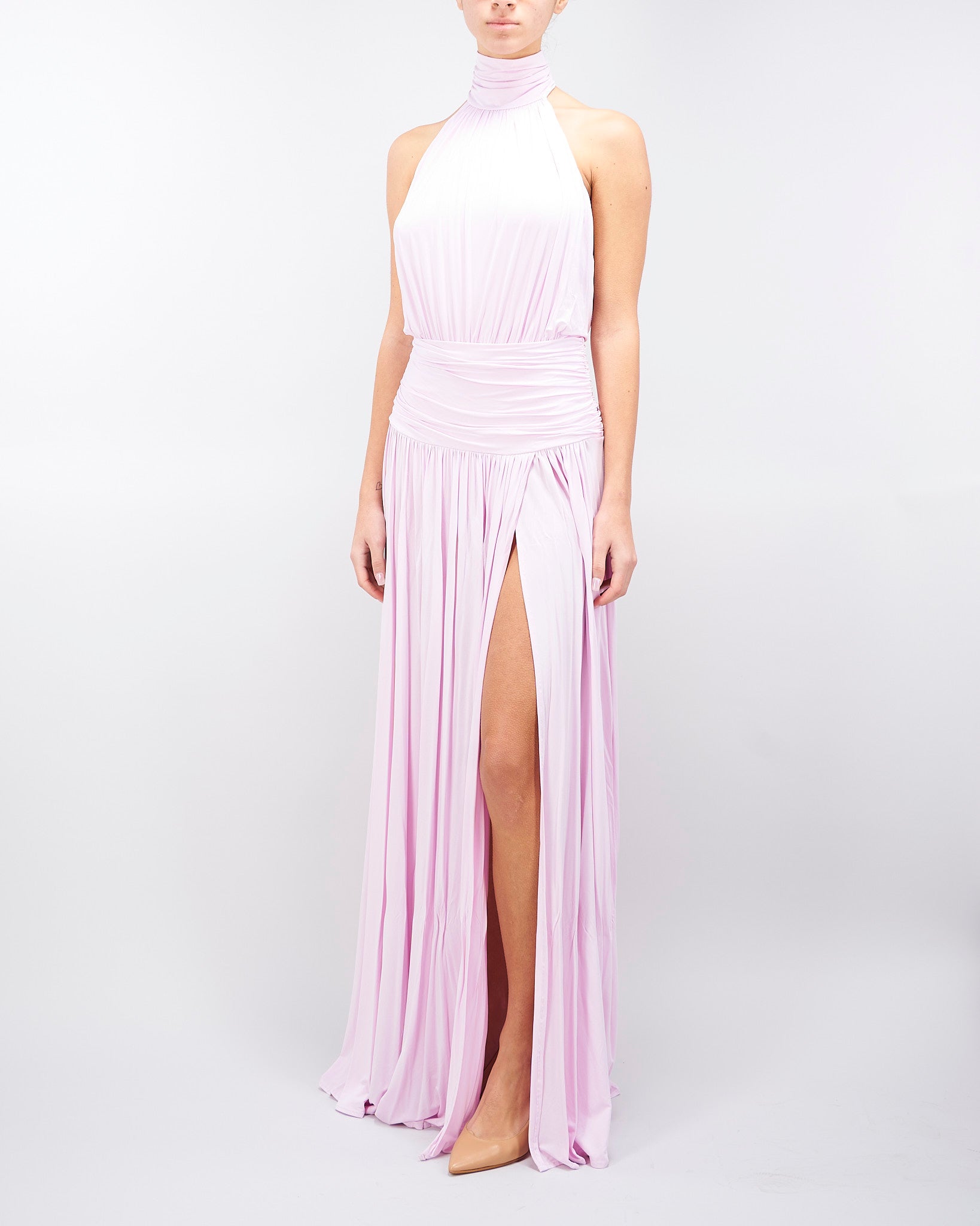 ELISABETTA FRANCHI Abito Red Carpet Jersey Cupro-Quarzo