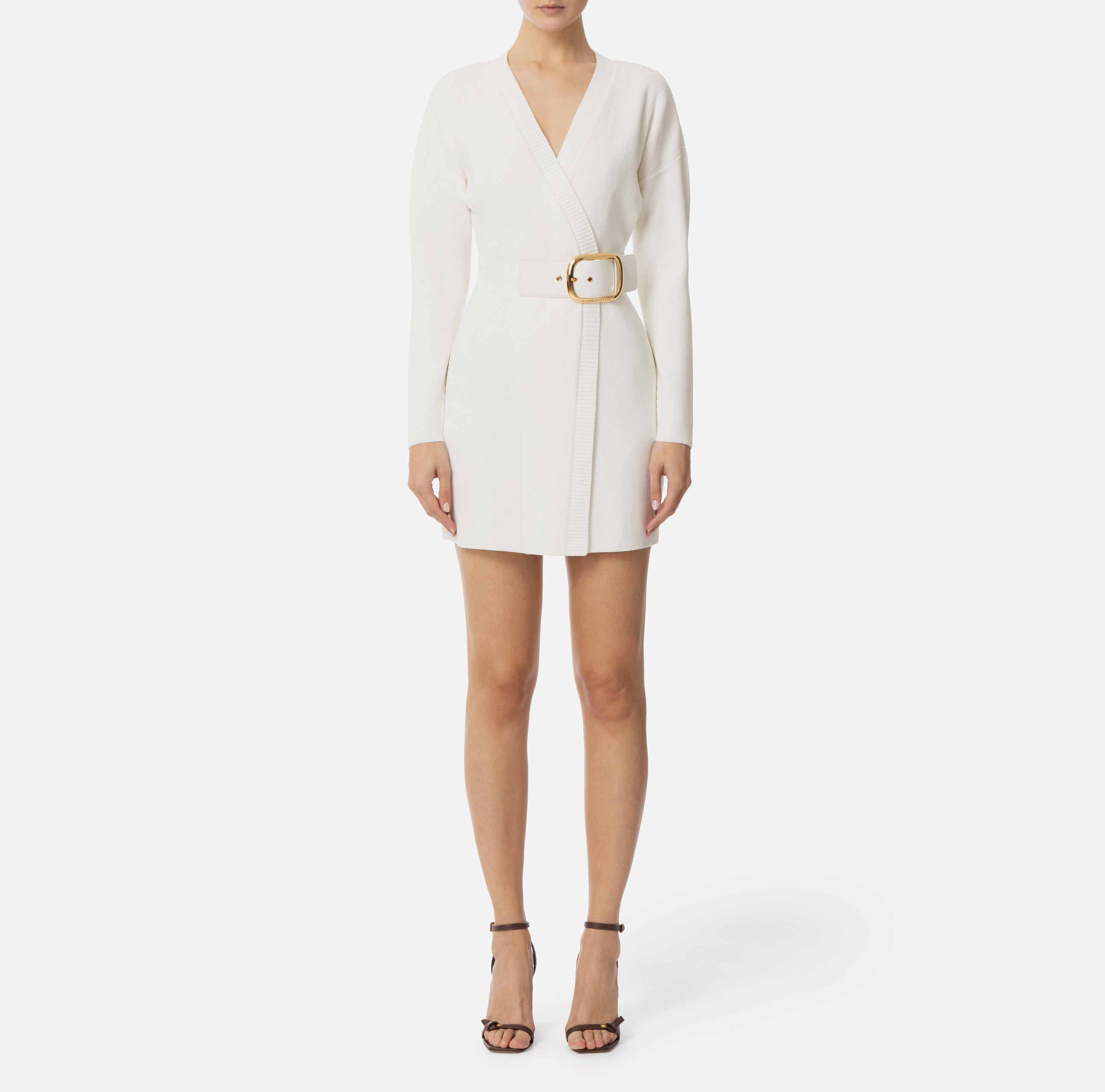 ELISABETTA FRANCHI Abito Robe-Manteau Maglia-Avorio