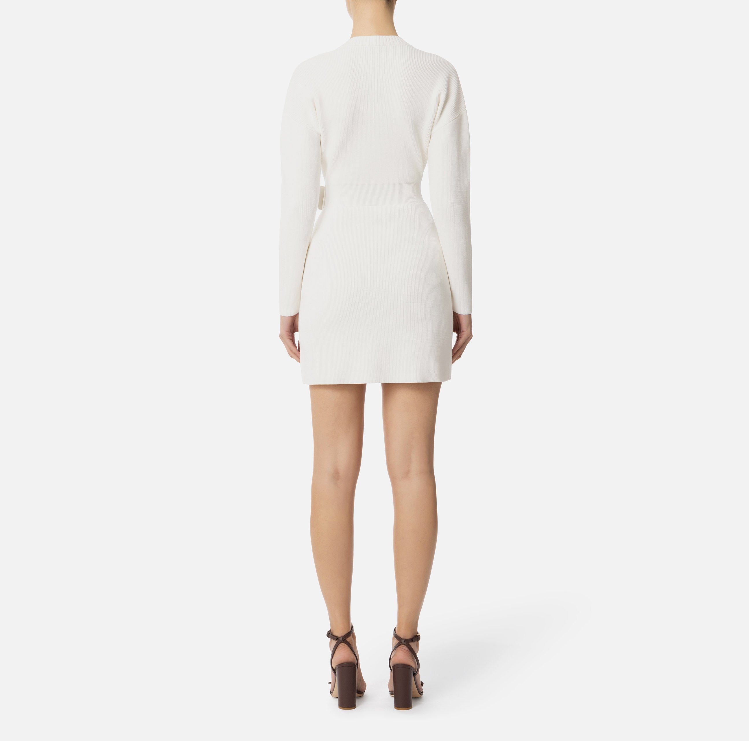 ELISABETTA FRANCHI Abito Robe-Manteau Maglia-Avorio