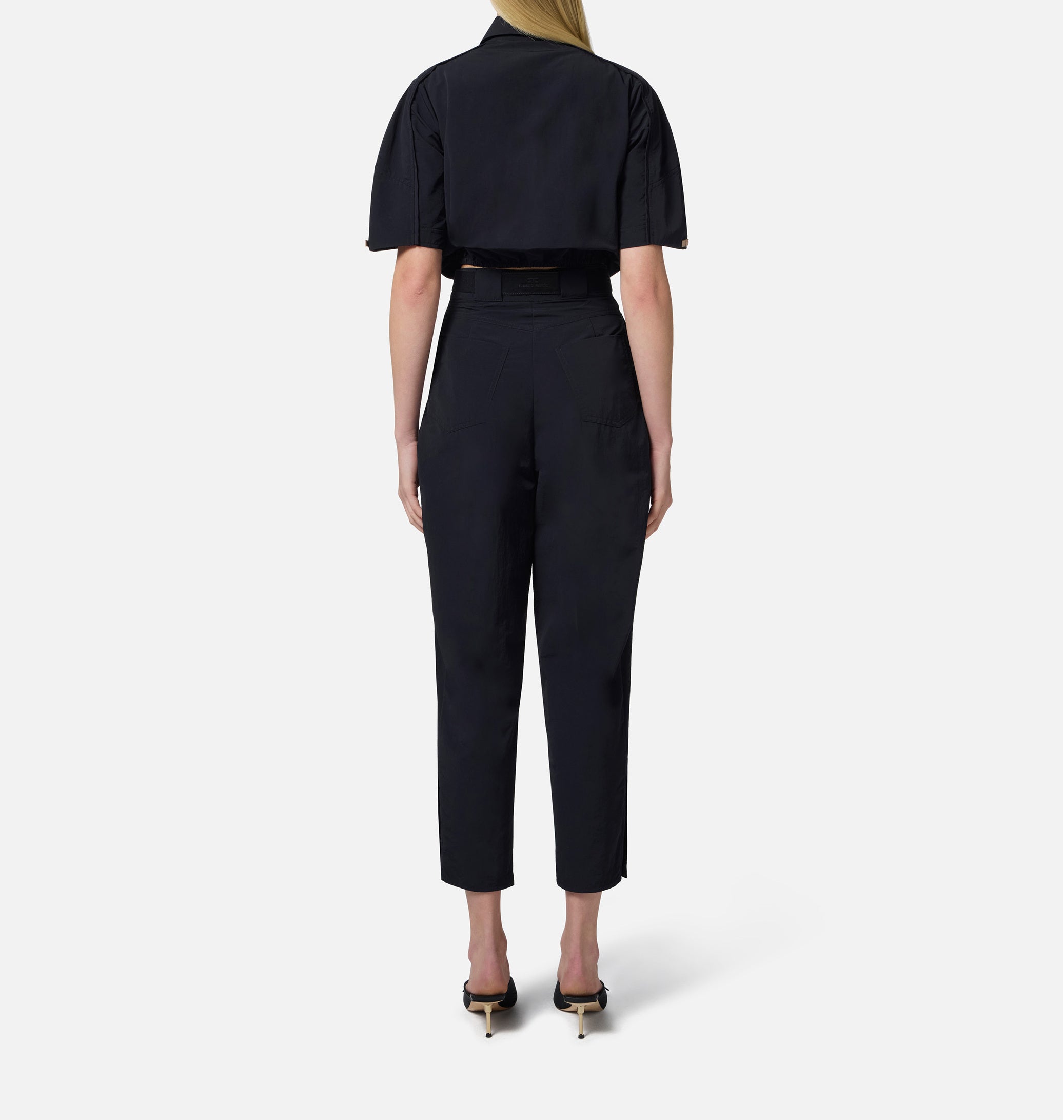 ELISABETTA FRANCHI Camicia Cropped Vela-Nero