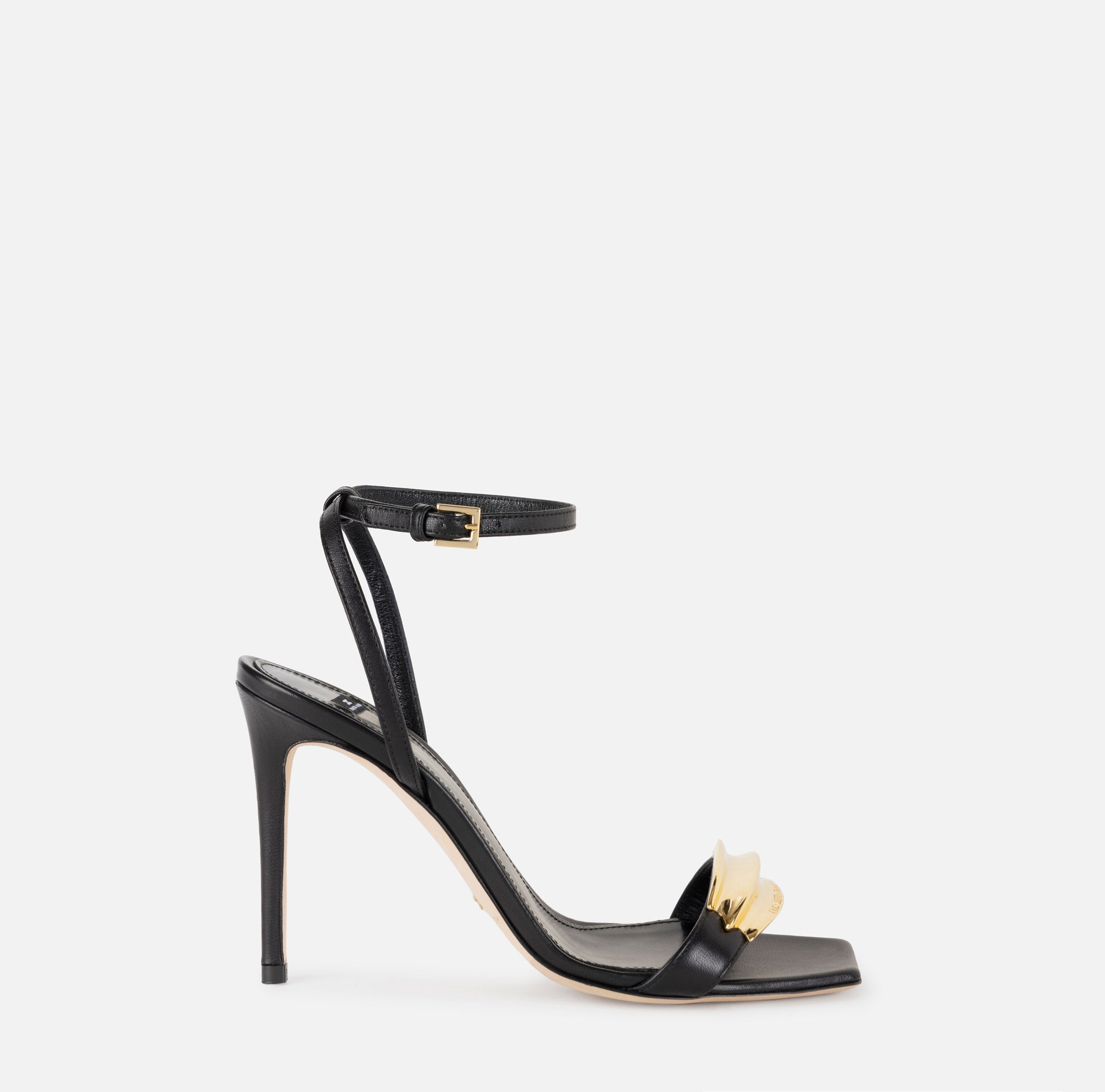 ELISABETTA FRANCHI Sandalo Pelle Foglia-Nero