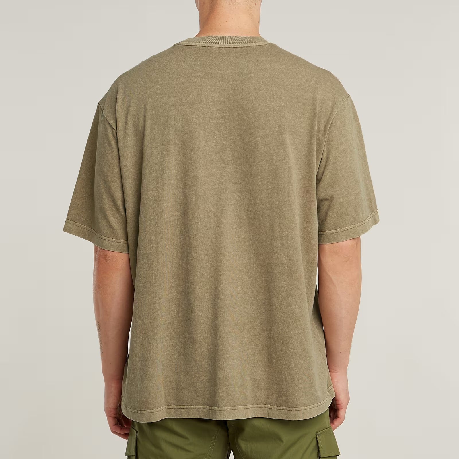 G-STAR RAW T-Shirt Uomo Overdyed Center Chest-Safari