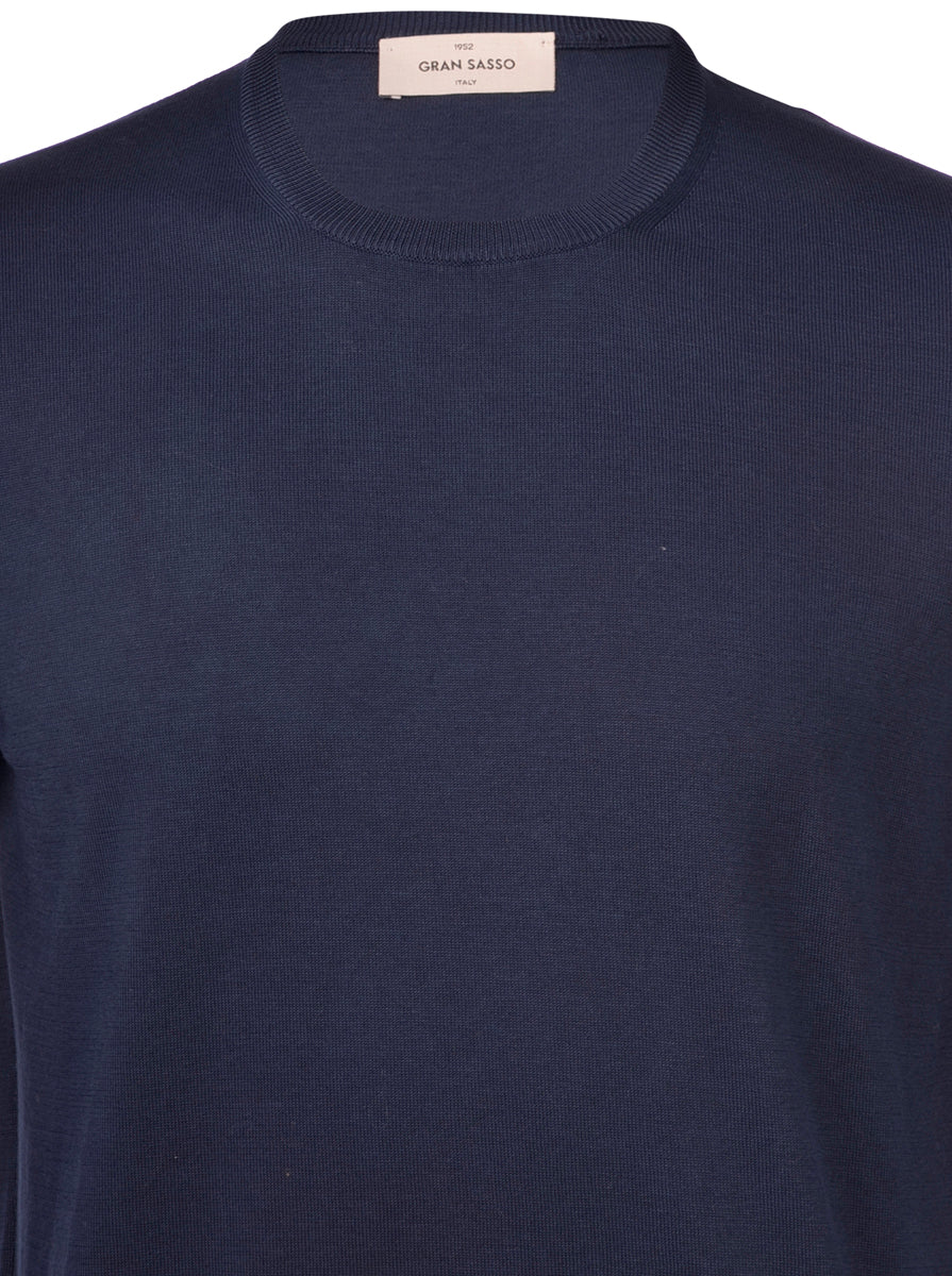 GRAN SASSO T-Shirt Uomo Maglia Cotone Organico-Navy