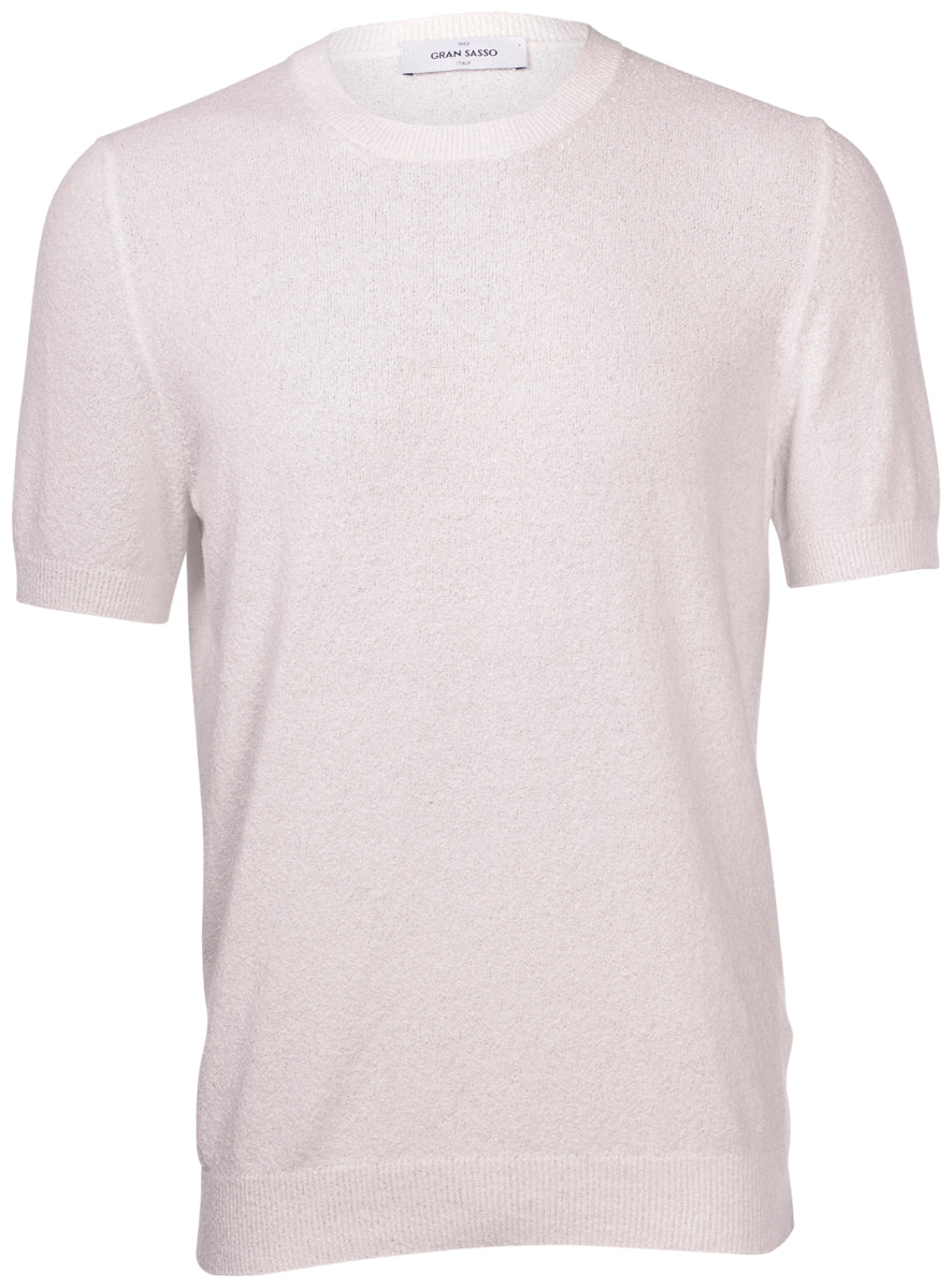 GRAN SASSO T-Shirt Uomo Maglia Bouclè-Bianco