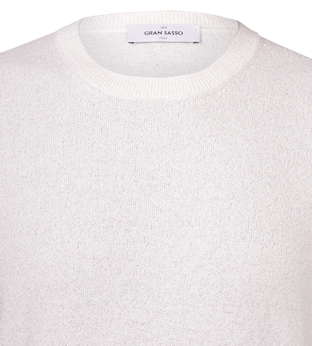 GRAN SASSO T-Shirt Uomo Maglia Bouclè-Bianco