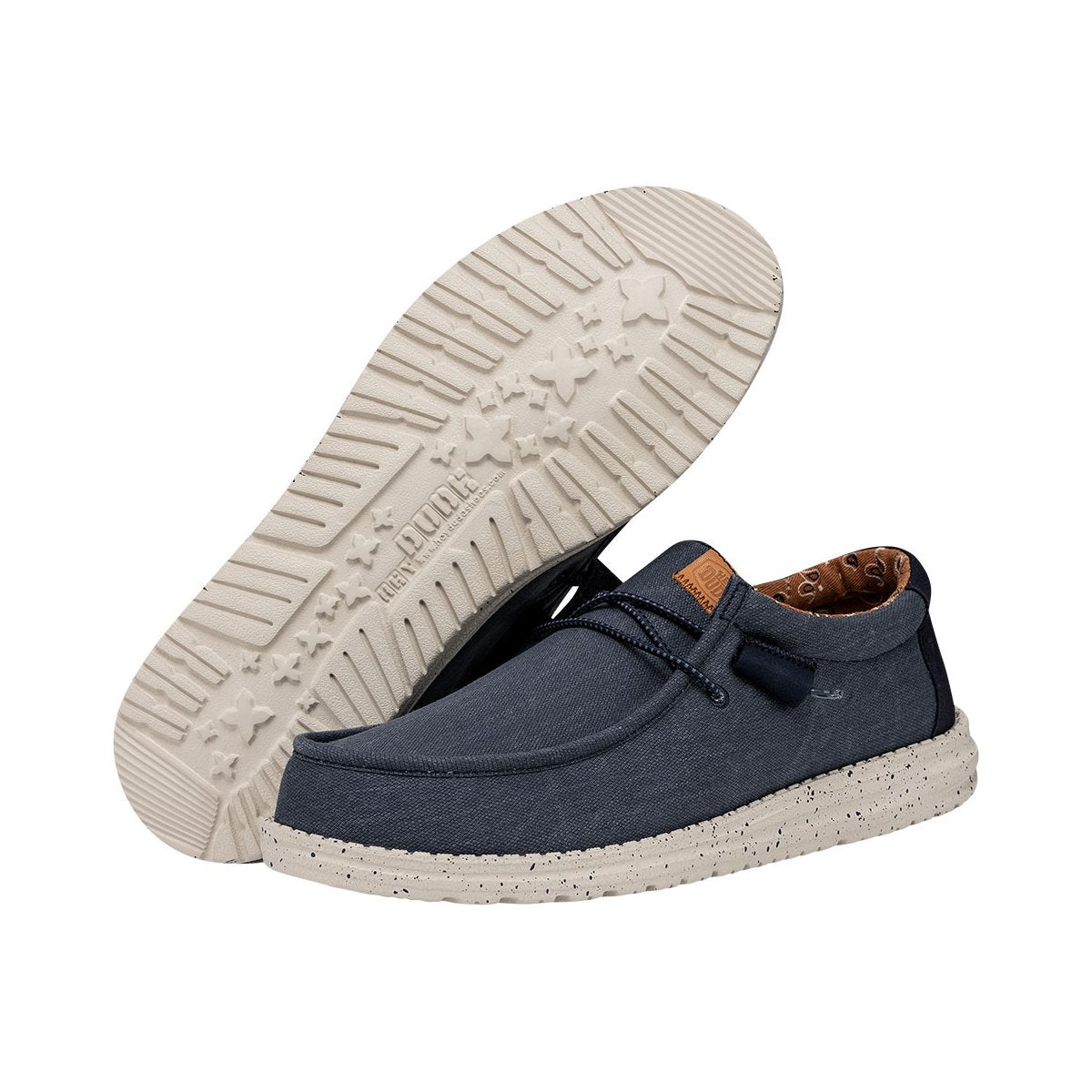 HEY DUDE Mocassino Uomo Wally Washed Canvas-Navy