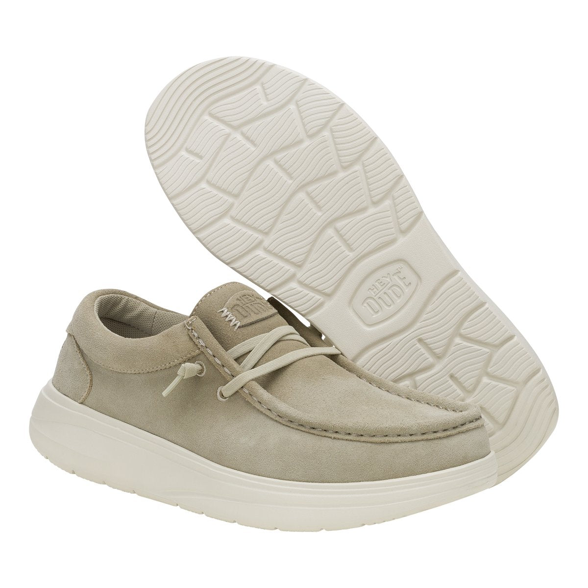 HEY DUDE Mocassino Uomo Wally Xtra Suede M-Stone Grey Silver Birch