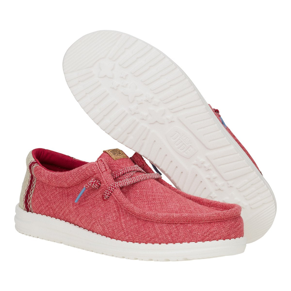 HEY DUDE Mocassino Uomo Wally Jute-Claret Red Silver Birch