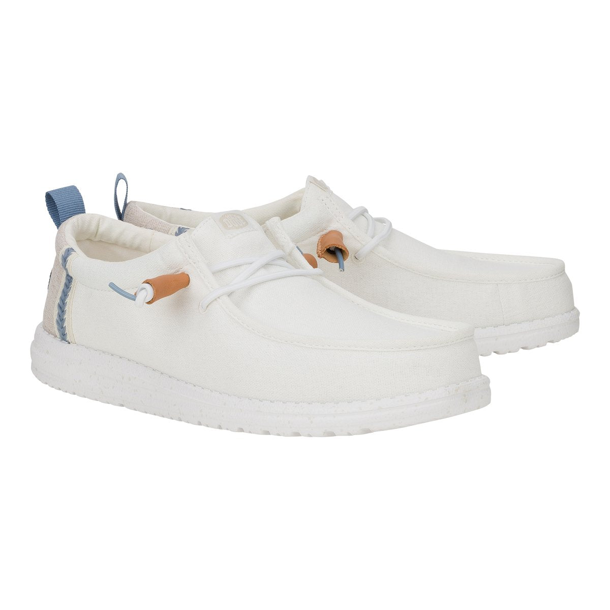 HEY DUDE Mocassino Uomo Wally Summer Linen-White Stone Grey