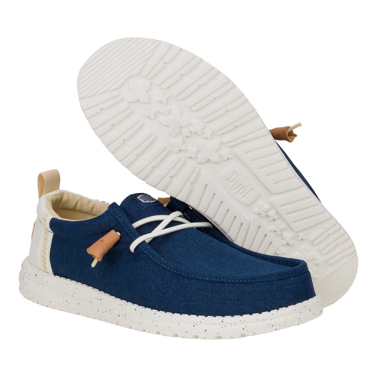 HEY DUDE Mocassino Uomo Wally Summer Linen-Sargasso Blue white
