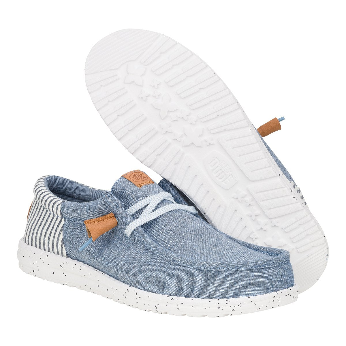 HEY DUDE Mocassino Uomo Wally Funk Seersucker-Faded Denim Navy Blazer