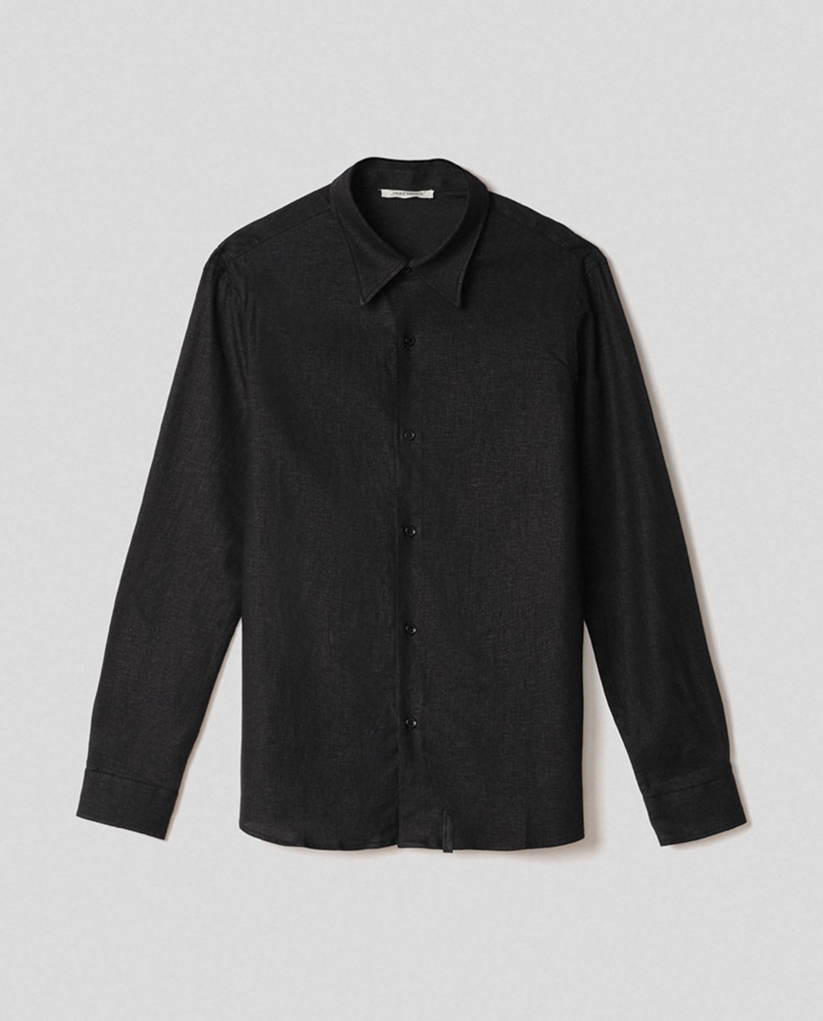 HINNOMINATE Camicia Uomo Lino Basica-Nero