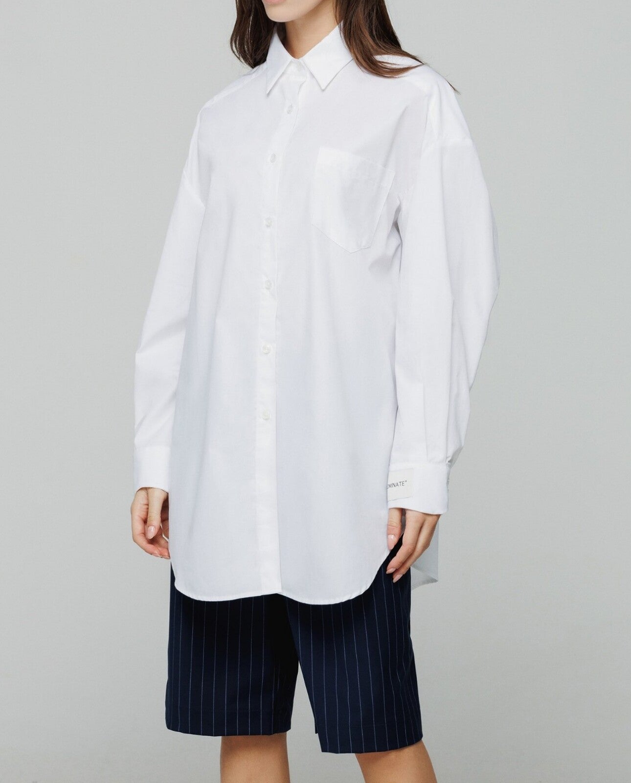 HINNOMINATE Camicia Donna cotone over-Bianco
