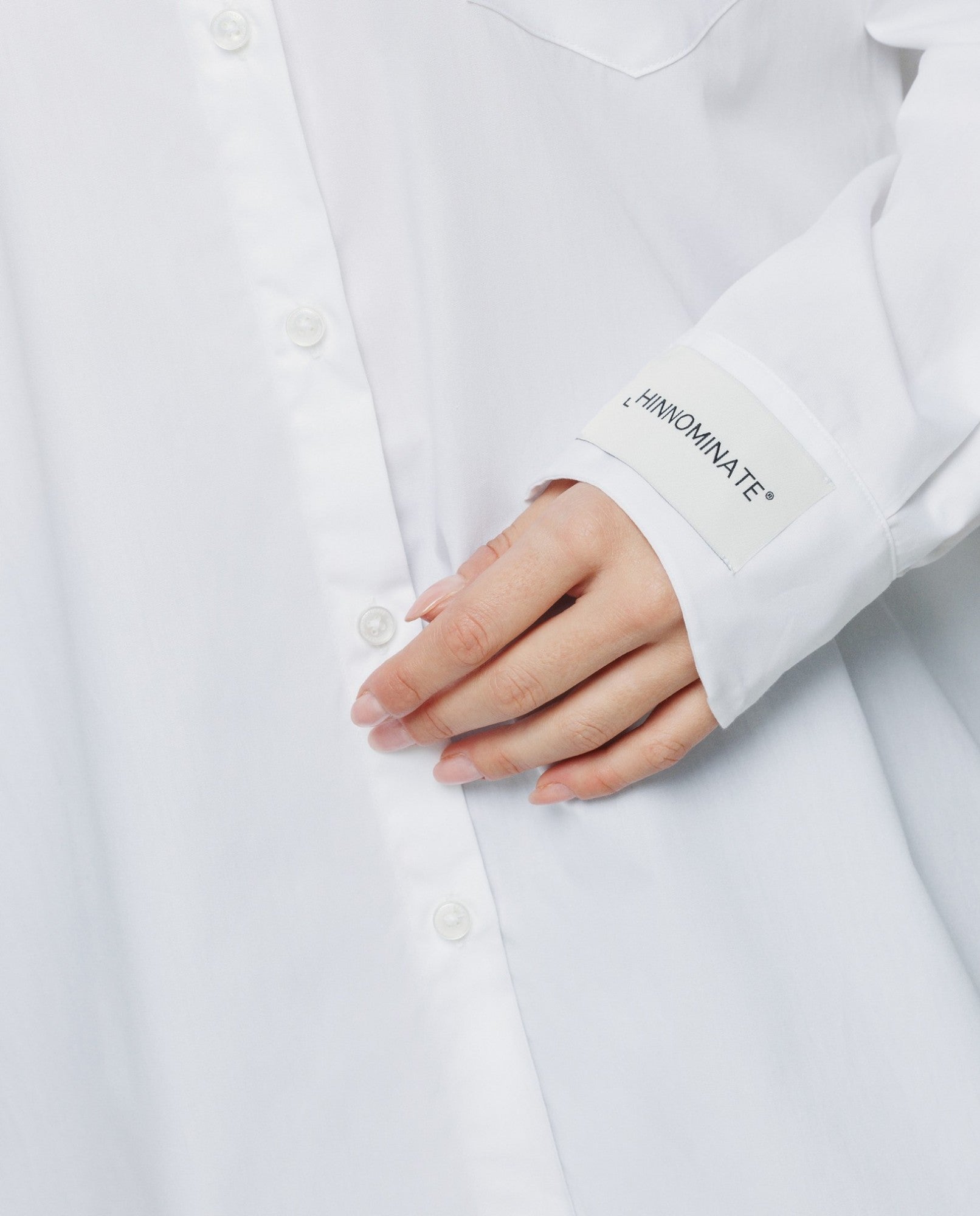 HINNOMINATE Camicia Donna cotone over-Bianco