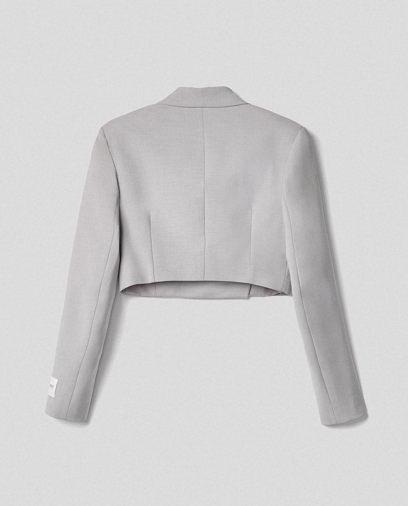 HINNOMINATE Giacca Donna Crop Monopetto Poliviscosa-Grigio