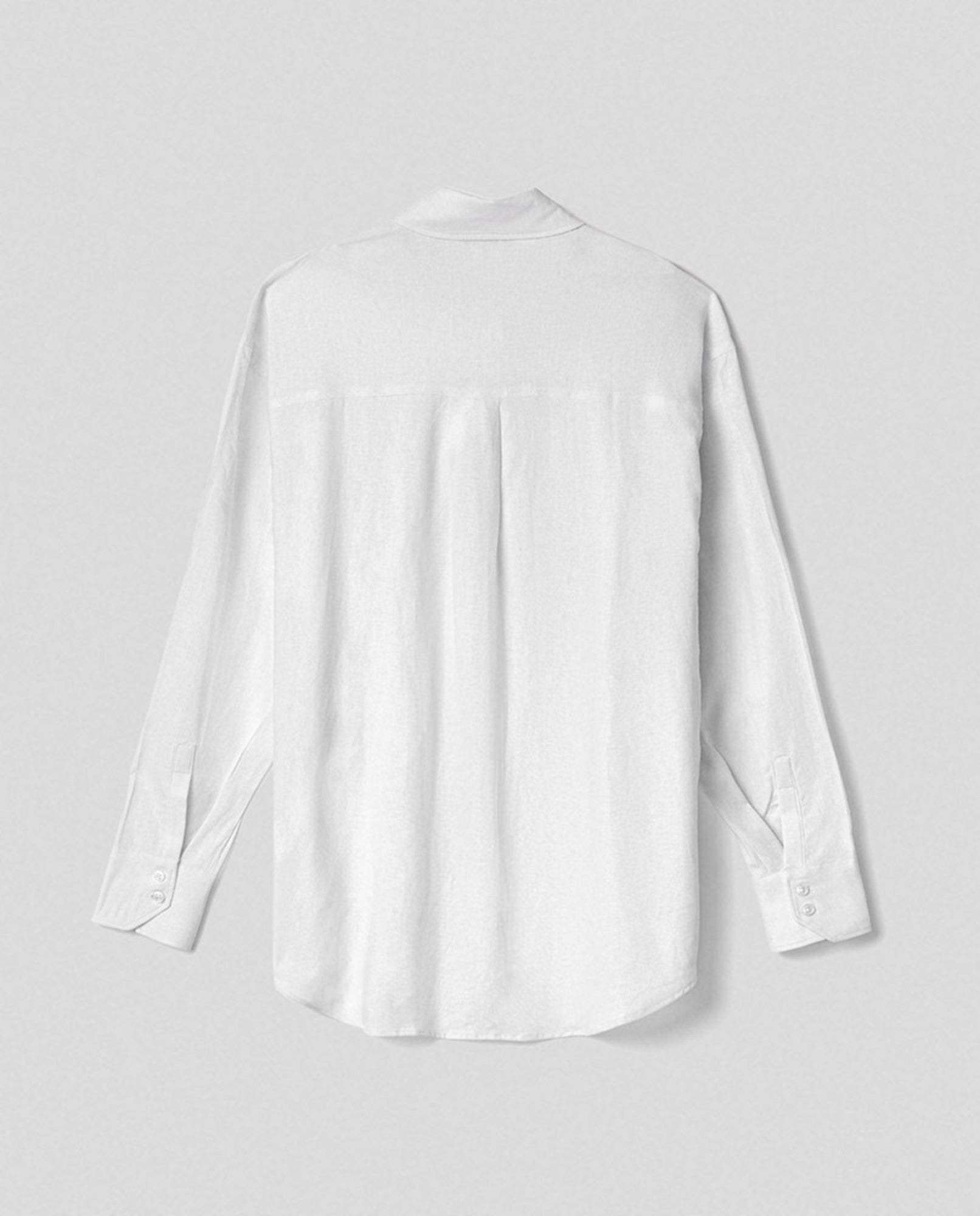 HINNOMINATE Camicia Donna Lino tasche frontali-Bianco