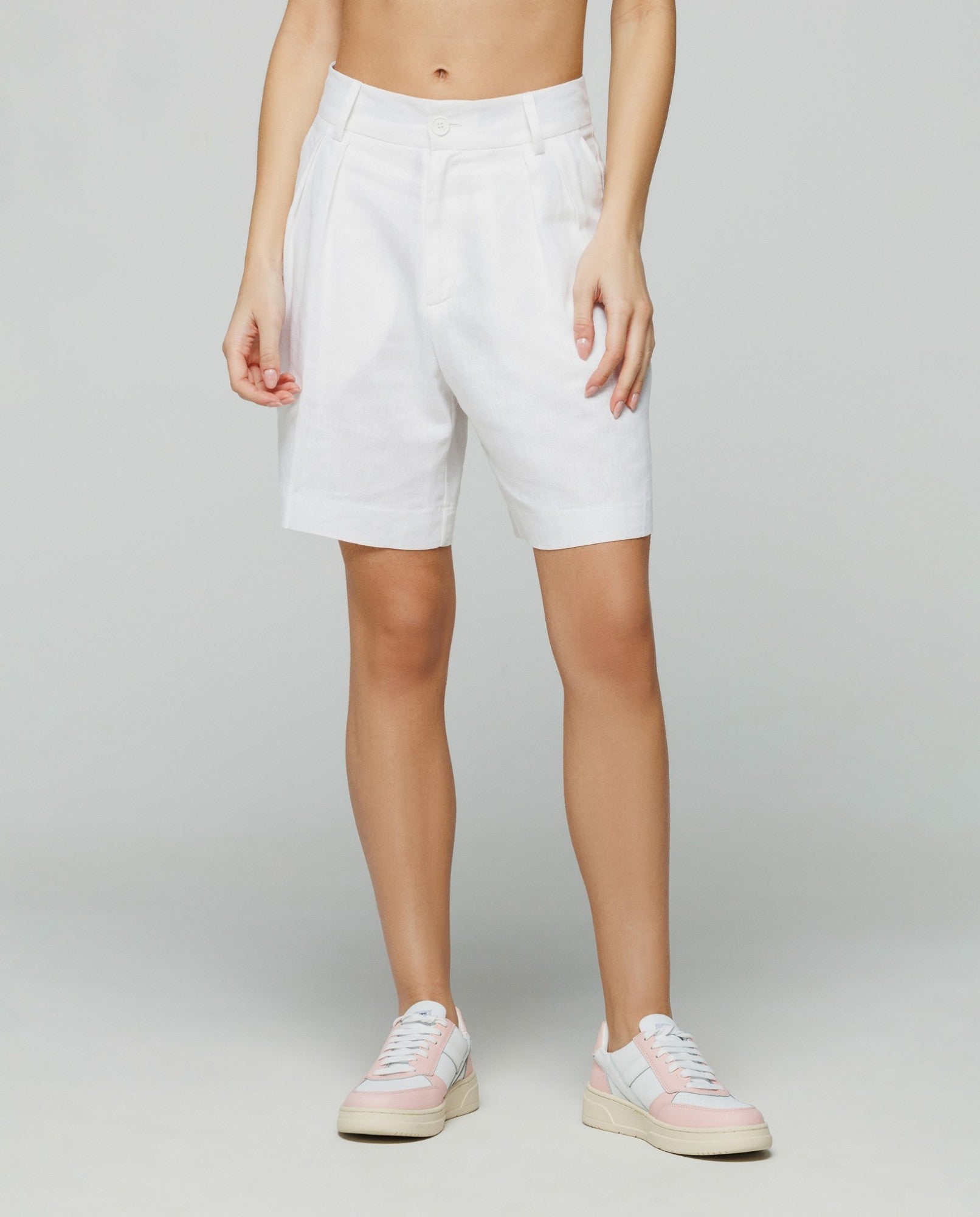 HINNOMINATE Shorts Donna Lino pinces-Bianco