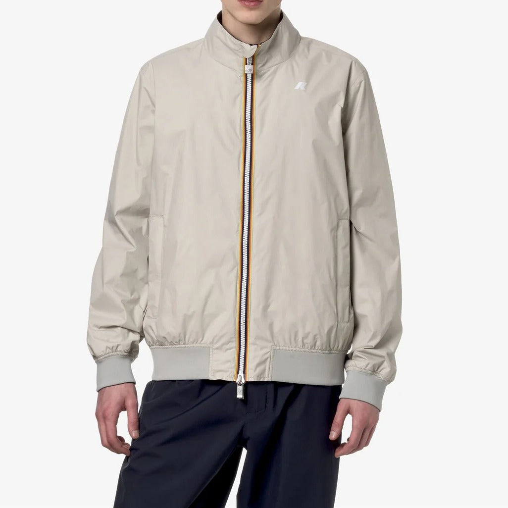K-WAY Giubbino Uomo Arsene Plus 2 Reversible-Beige Lt Blue Depth