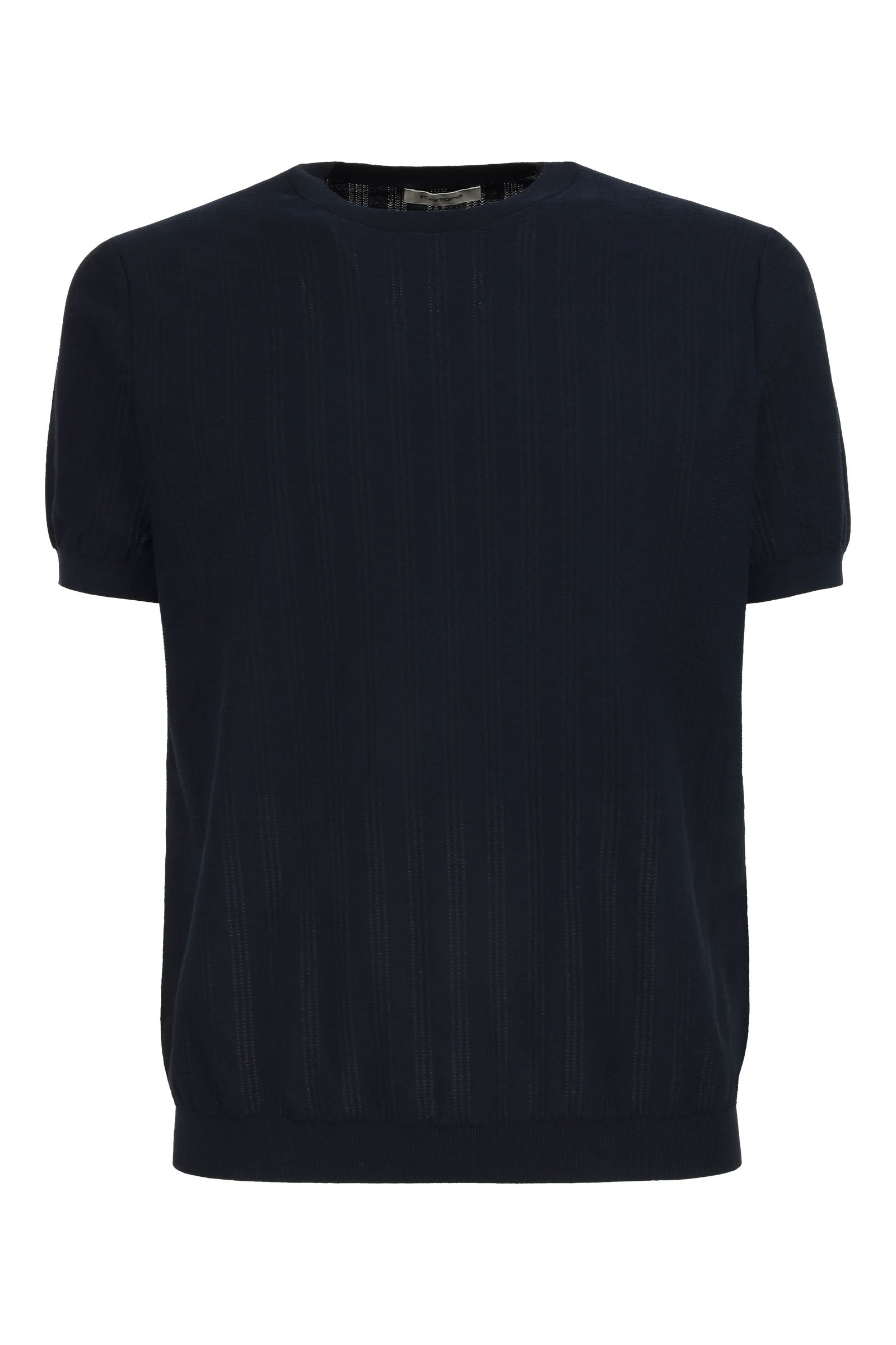 KANGRA Maglia Uomo Girocollo Coste Verticali-Blu