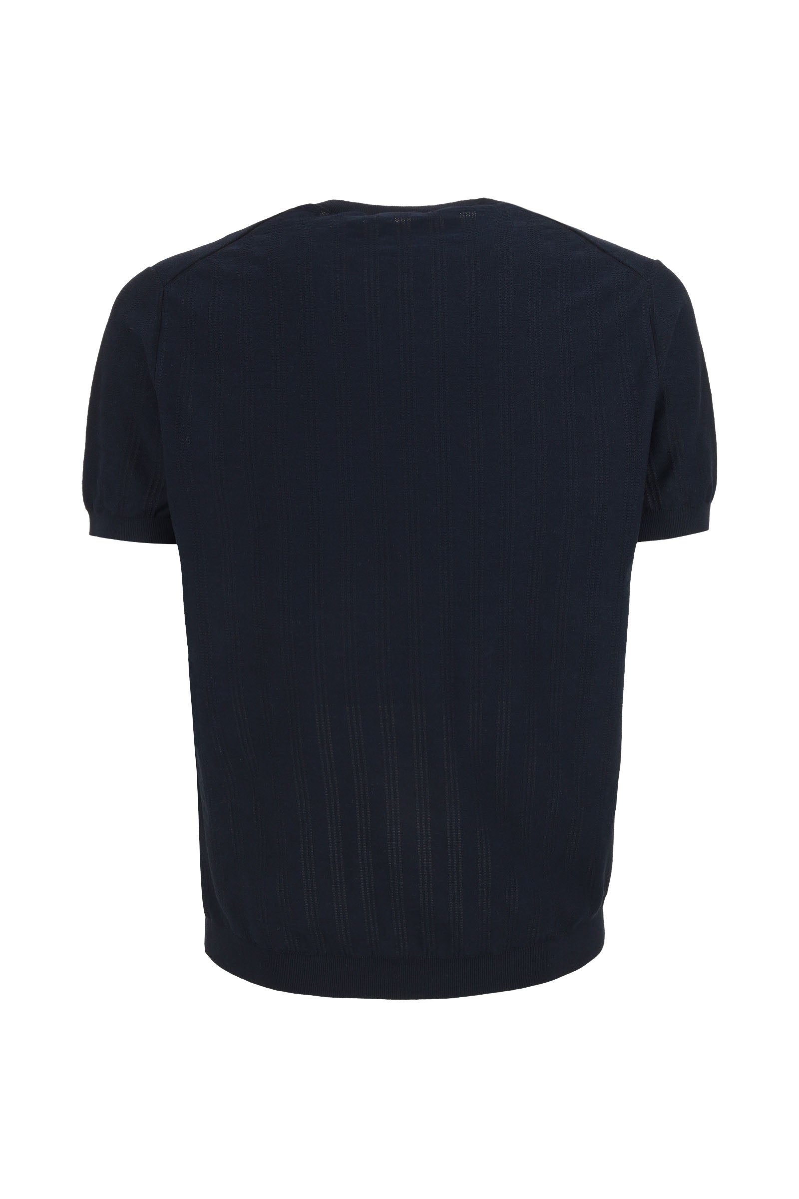 KANGRA Maglia Uomo Girocollo Coste Verticali-Blu