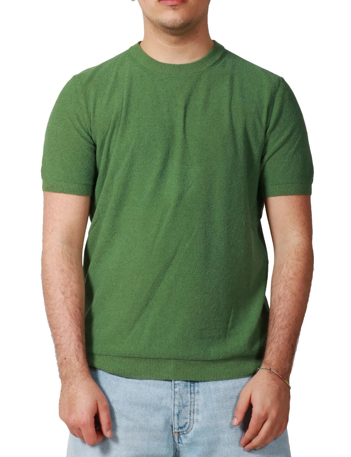 KANGRA Maglia Uomo Girocollo Rasato Rovescio-Verde Salvia