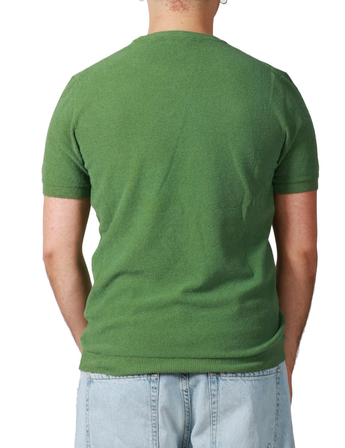 KANGRA Maglia Uomo Girocollo Rasato Rovescio-Verde Salvia