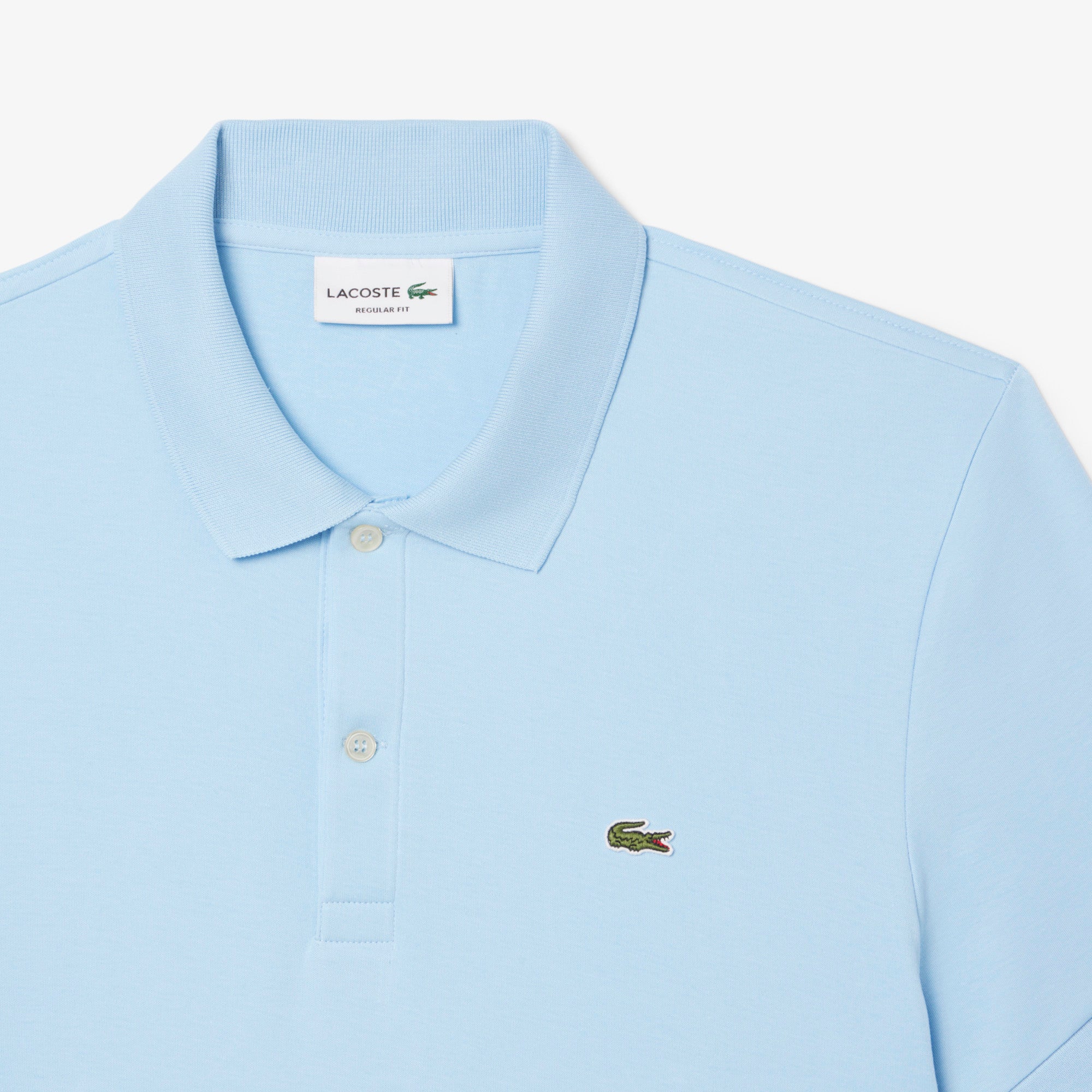 LACOSTE Polo Uomo Cotone Pima-Blu Pastello
