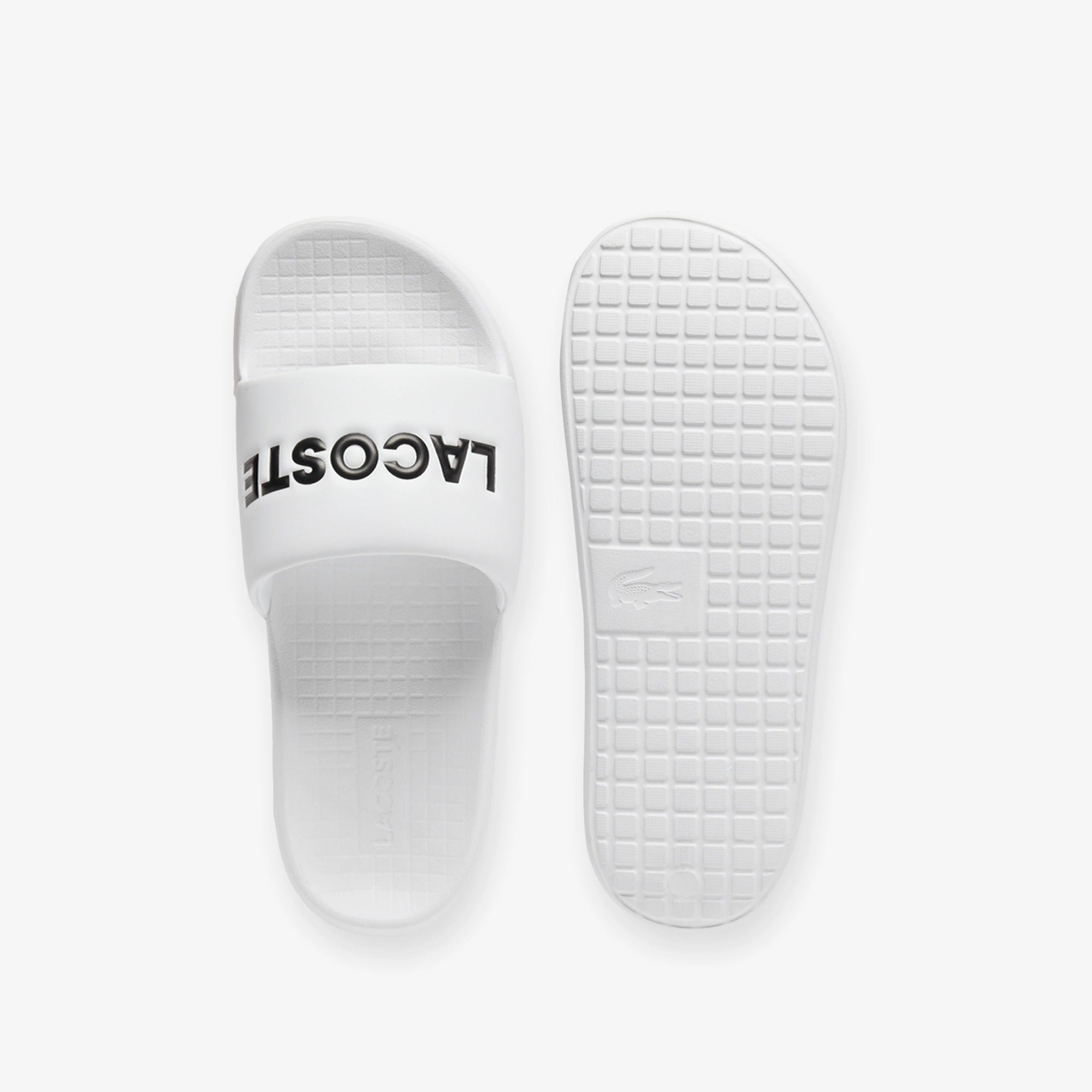 LACOSTE Ciabatta Uomo Serve Slide 1.0-Bianco Nero